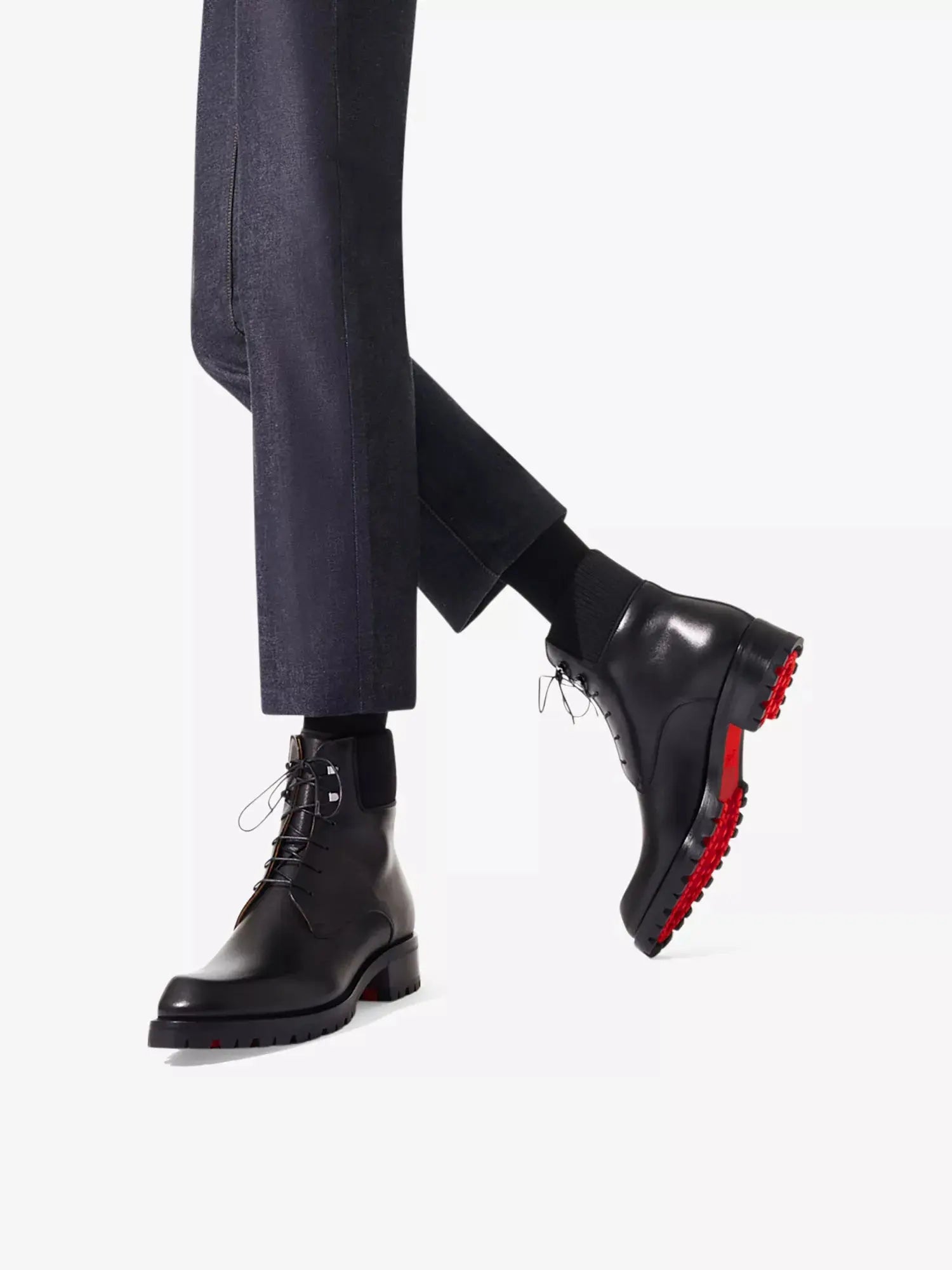 Men's Trapman Leather Ankle Boots Christian Louboutin