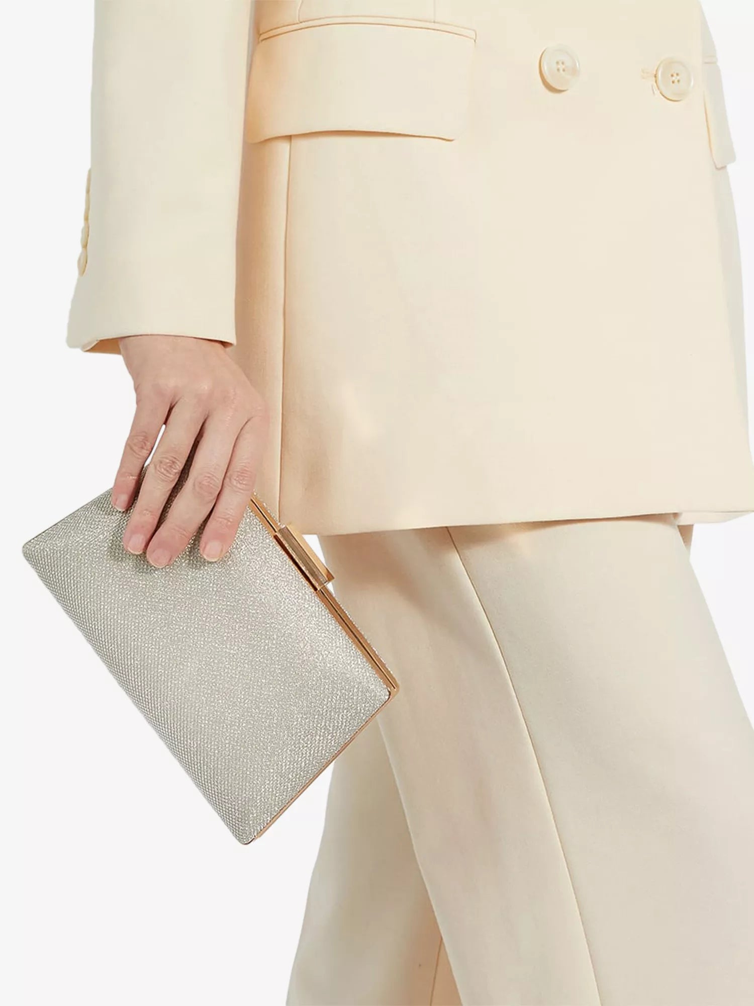 Bellaria Angled Frame Woven Clutch