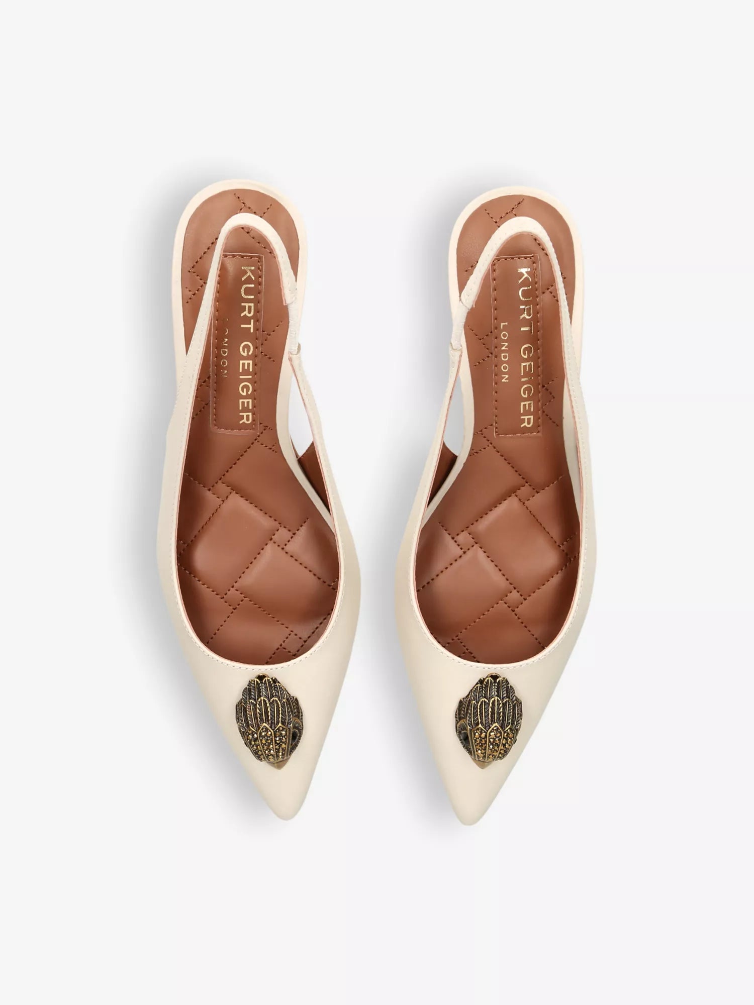 Belgravia eagle-embellished leather heeled slingbacks