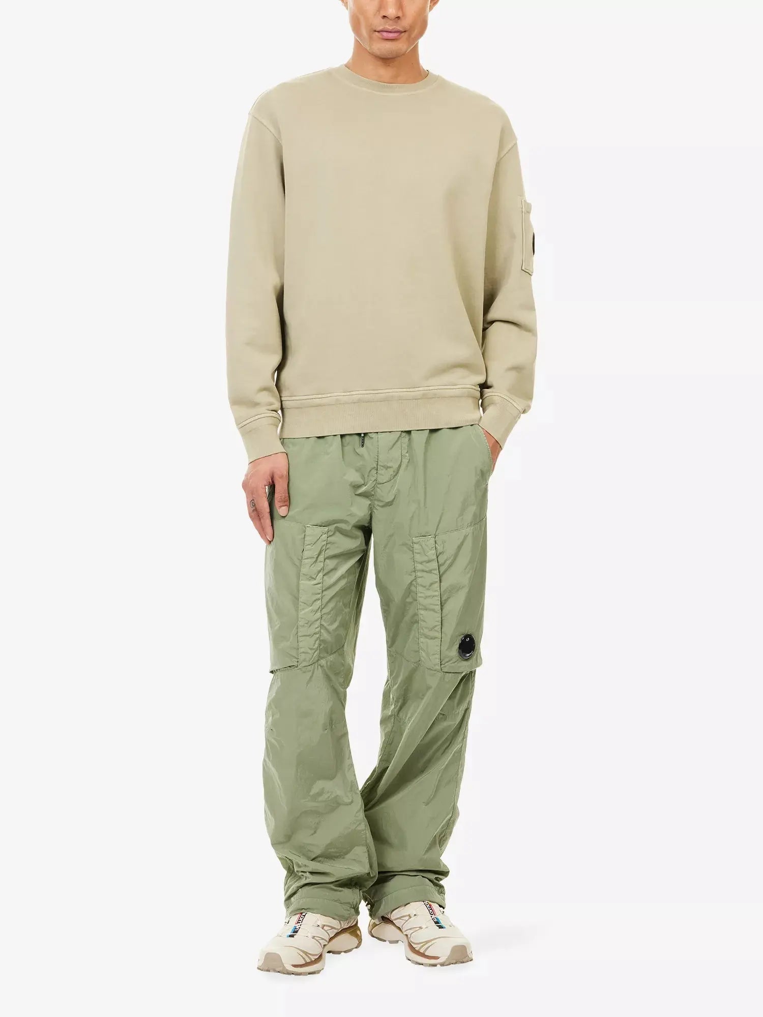 Men's Logo-Patch Crewneck Cotton Jumper CP Company