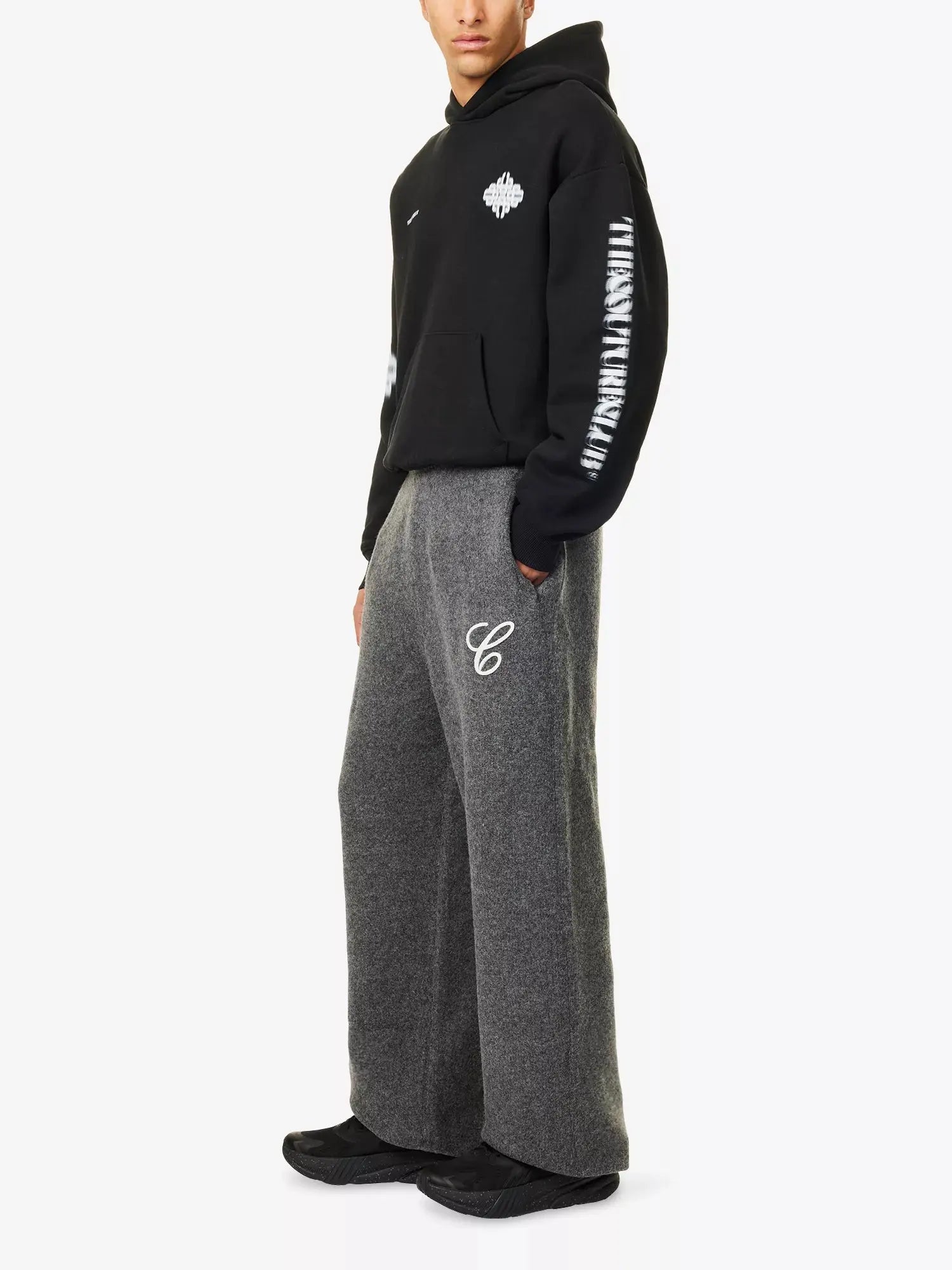 Men's Motion Blurred-Emblem Cotton-Jersey Hoodie The Couture Club