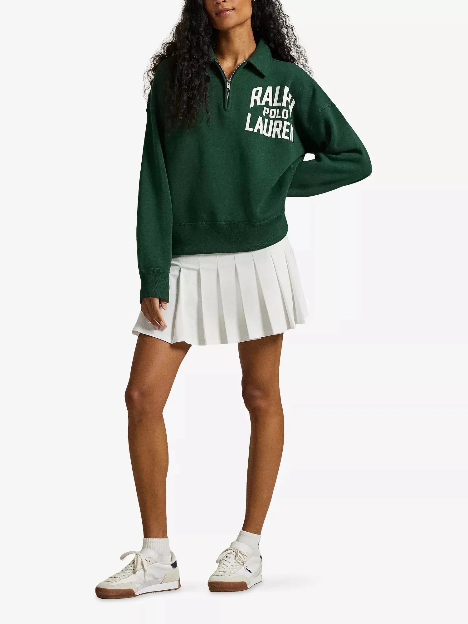 Women's Branded-Print Half-Zip Cotton-Blend Sweatshirt Polo Ralph Lauren