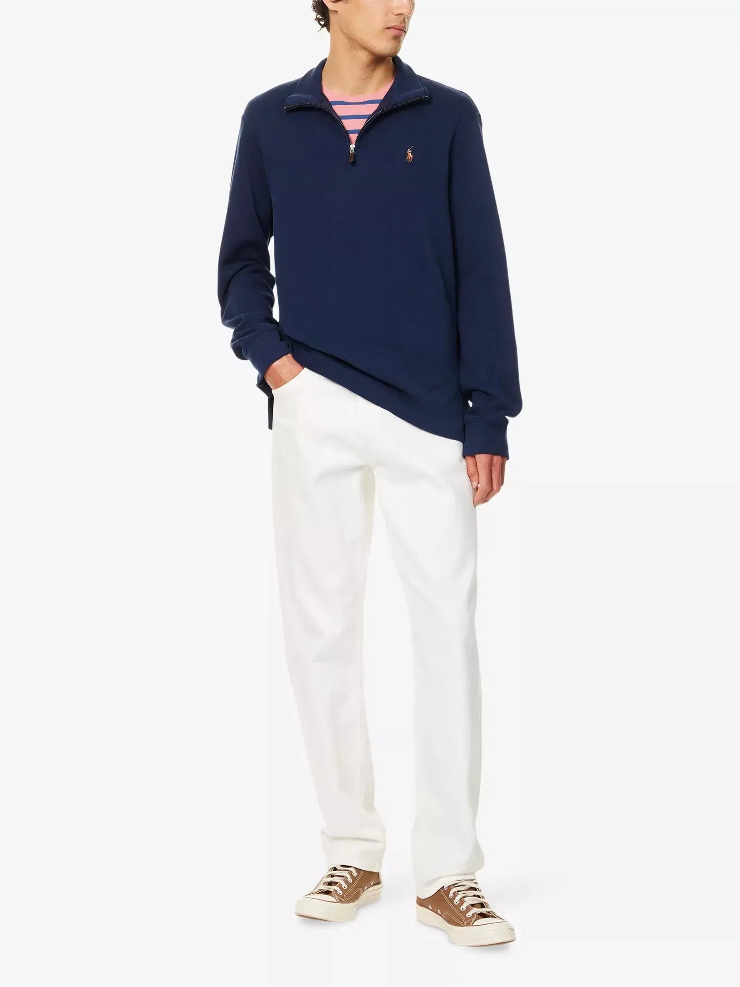 Men's Half-zip logo-embroidered cotton-jersey sweatshirt Polo Ralph Lauren