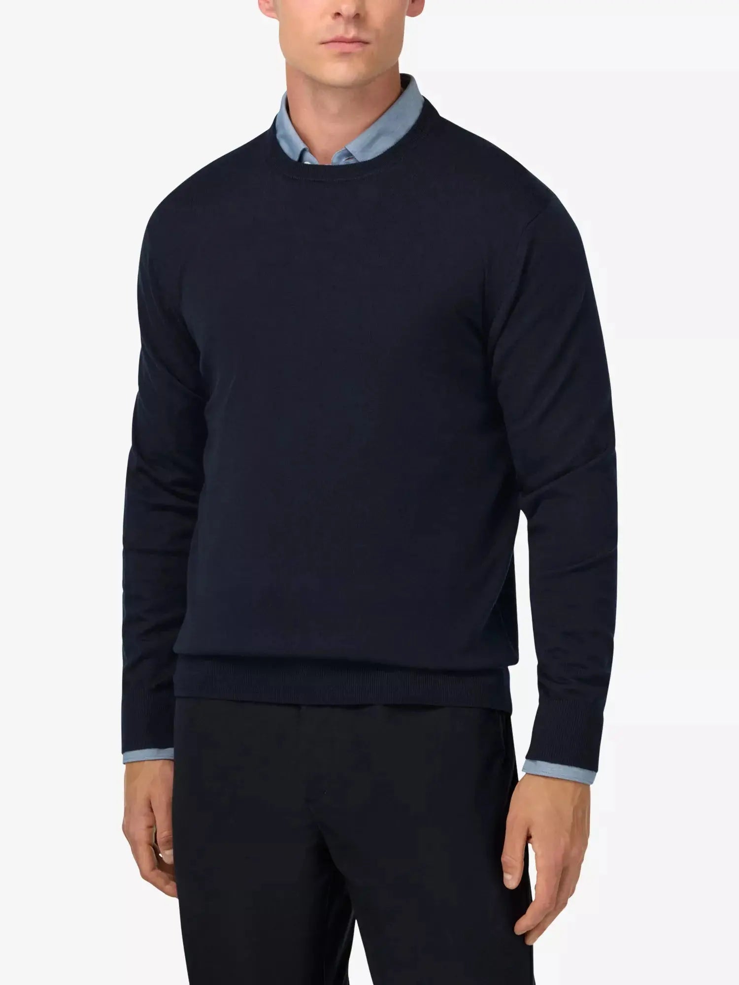 Men's Crewneck Regular-Fit Merino-Wool Jumper Boggi Milano