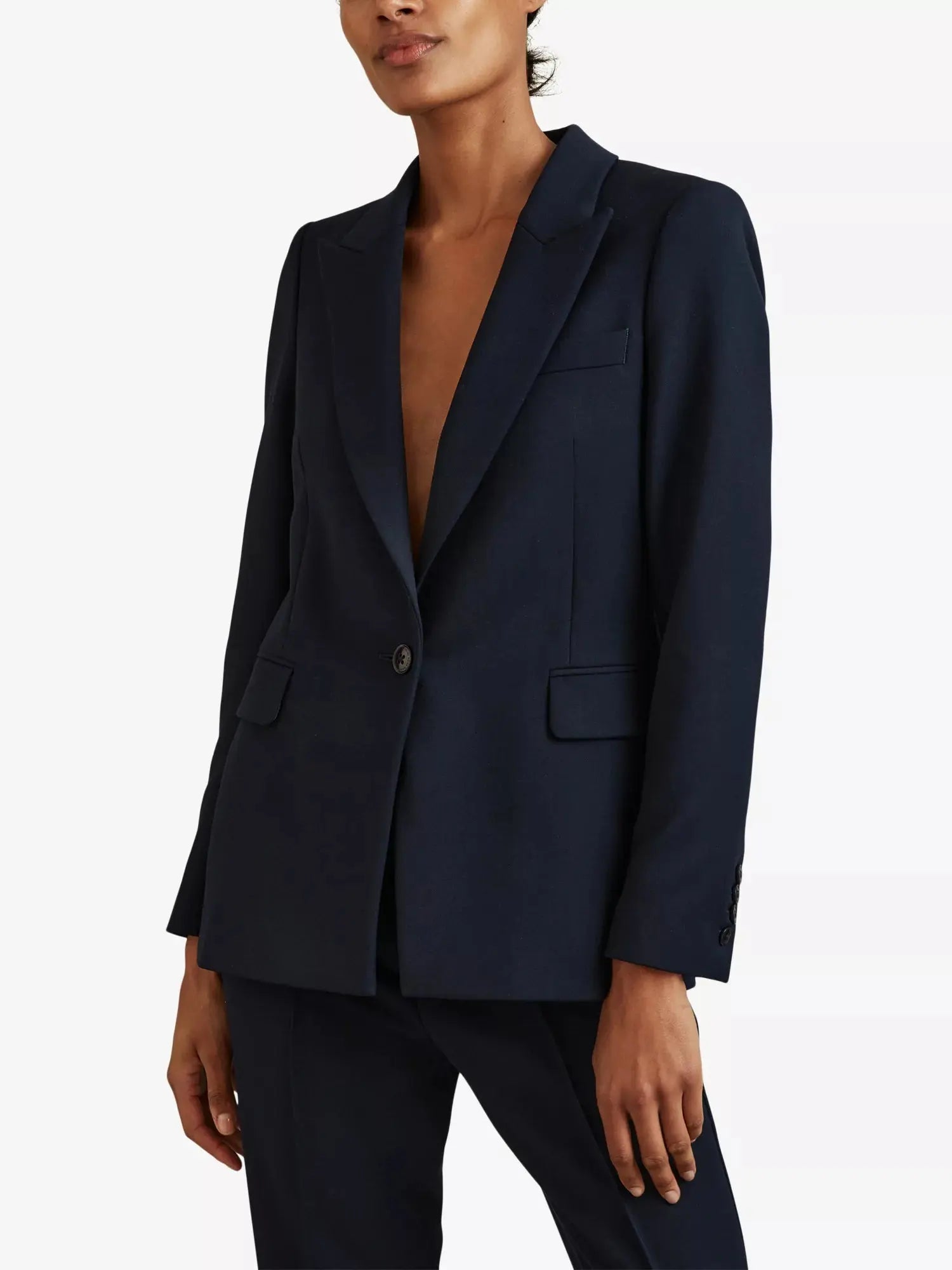 Women's Gabi single-breasted stretch-woven blazer Reiss