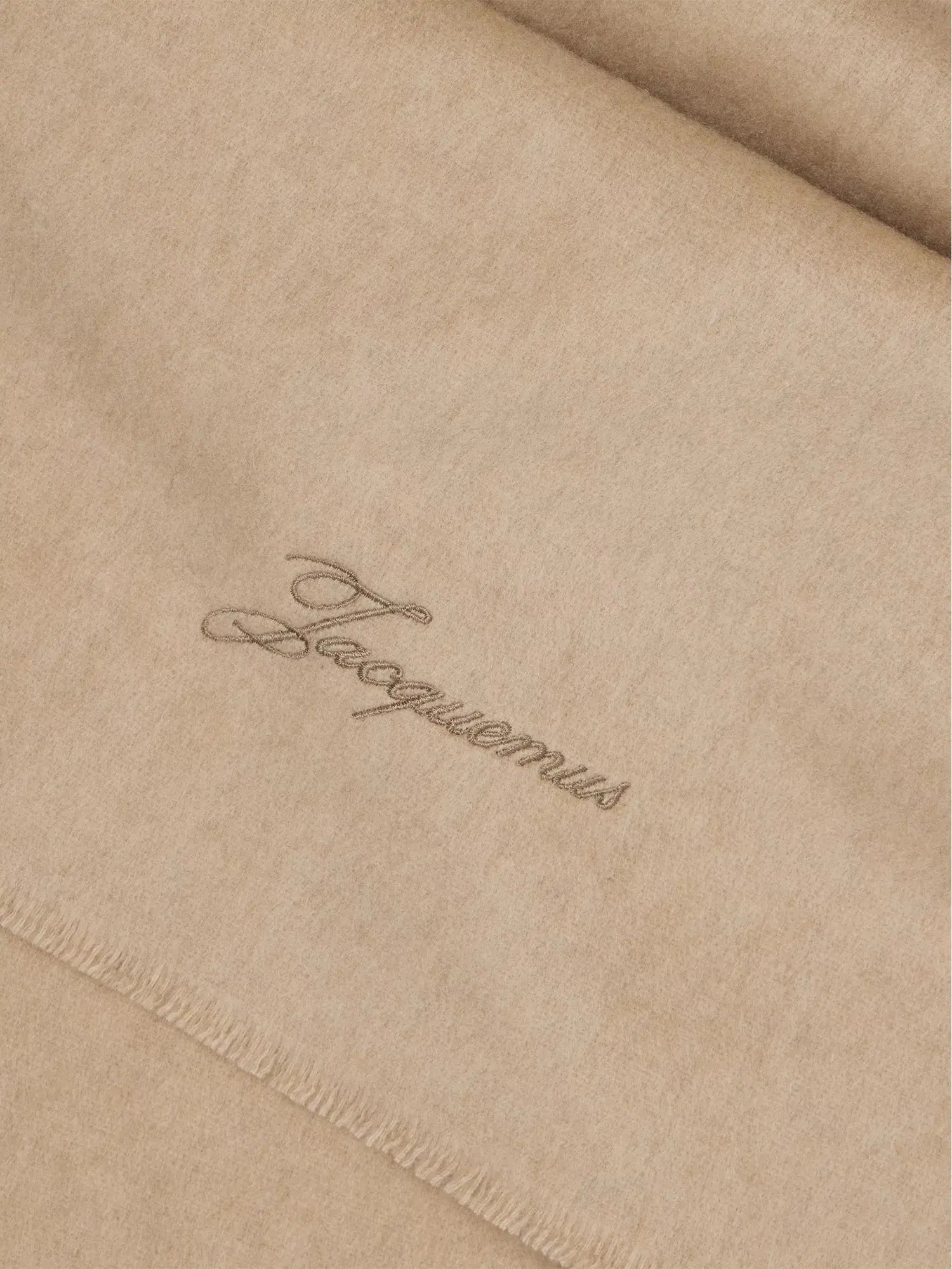 Women's Tailleur Brand-Embroidery Wool And Cashmere Scarf Jacquemus