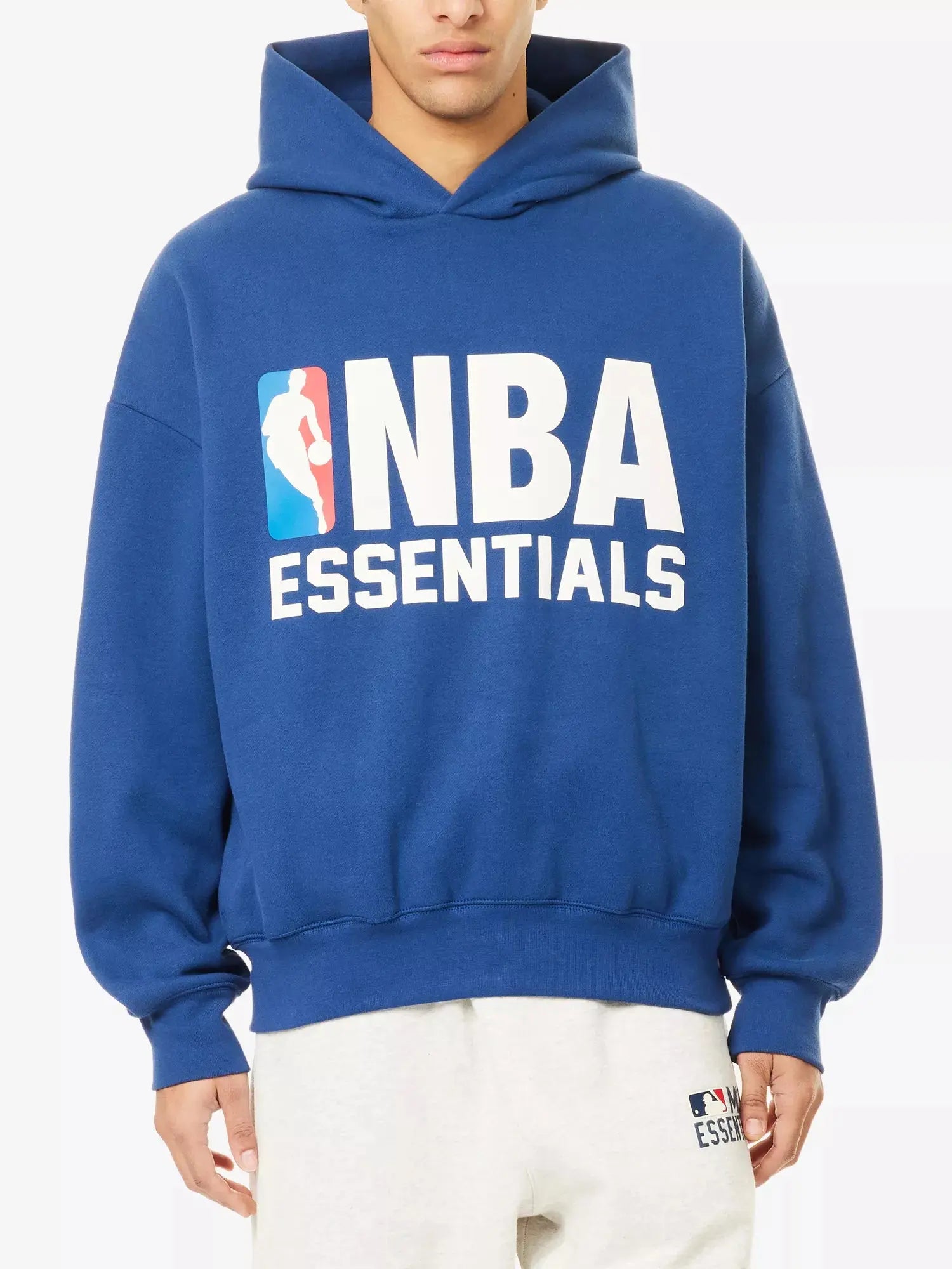 Men's FOG x ESSENTIALS x NBA Sports Printed Cotton-Blend Hoodie Fear of Gods Essentials