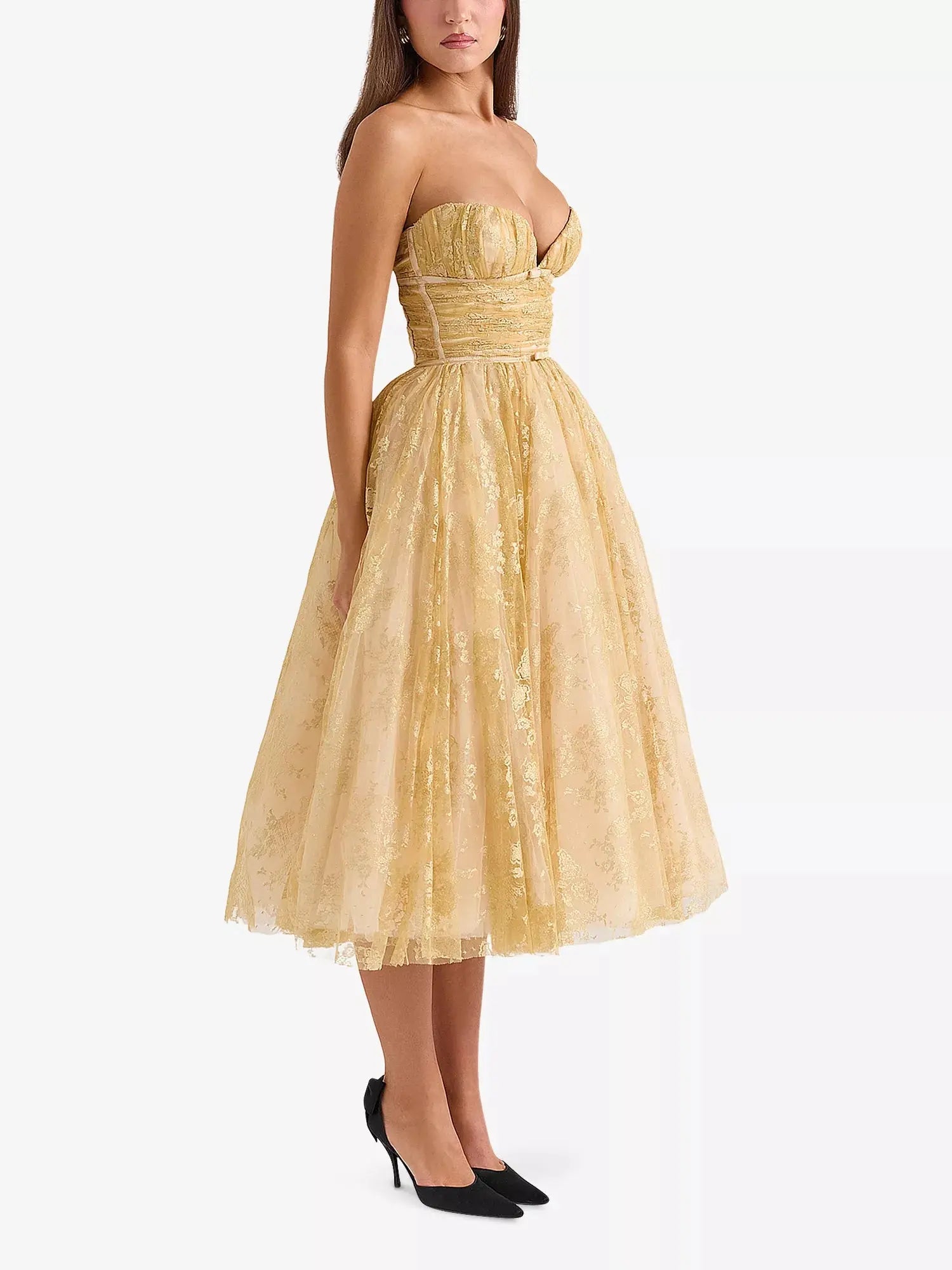 Women's Madame Strapless Woven Midi Dress House of CB