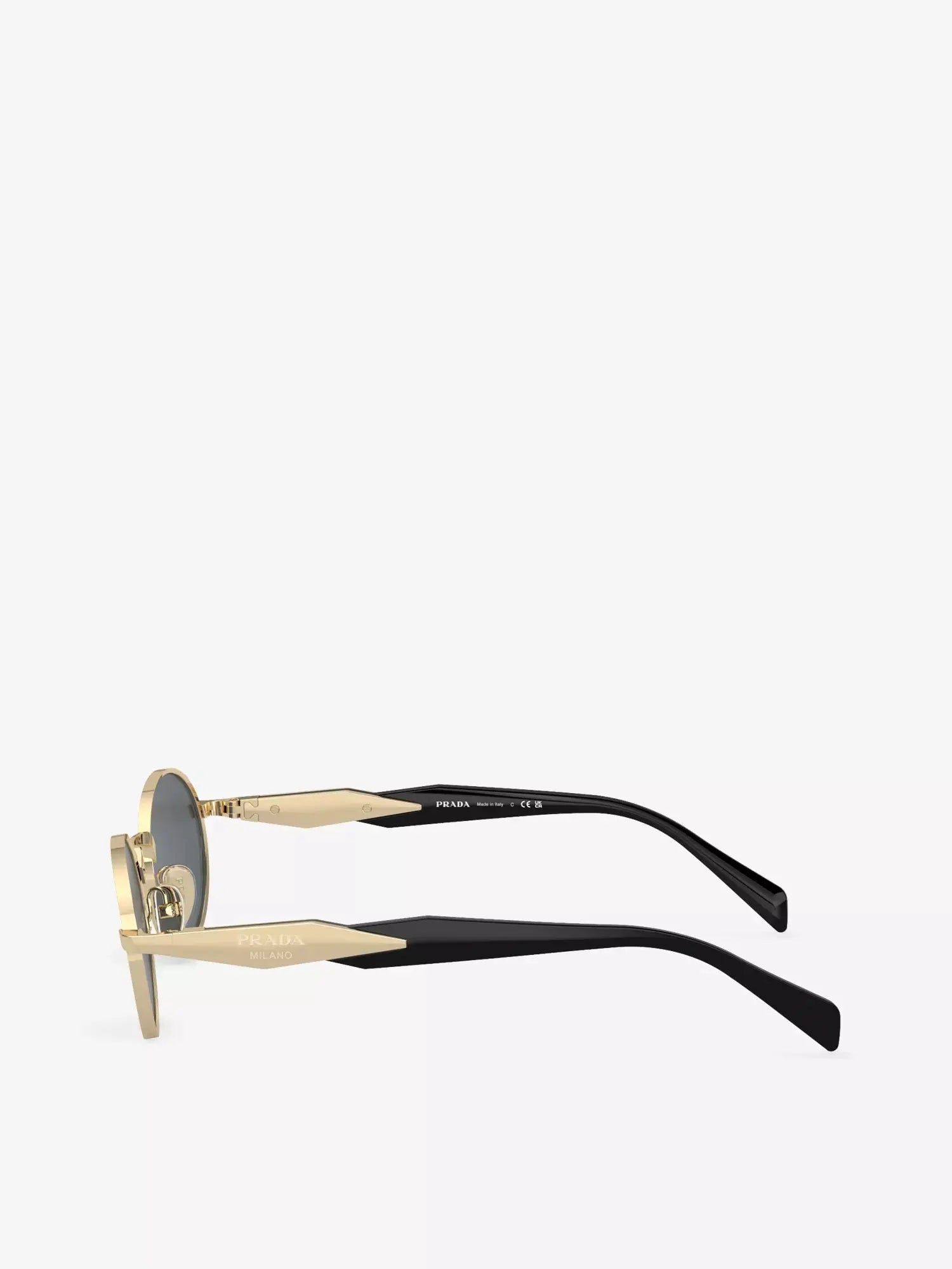 Women's PR 65ZS Oval-Frame Metal Sunglasses Prada