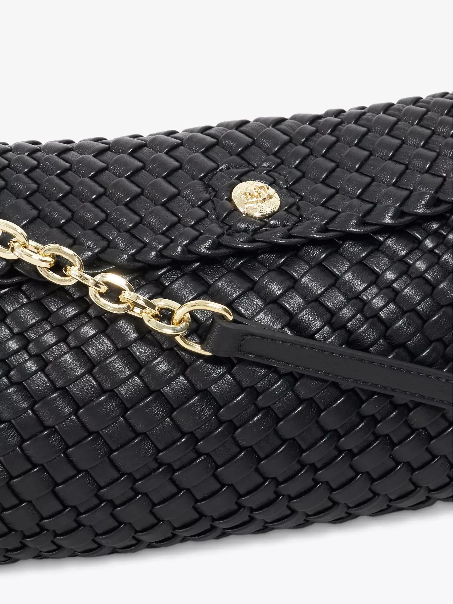 Encourage Woven Faux-Leather Clutch Bag Dune
