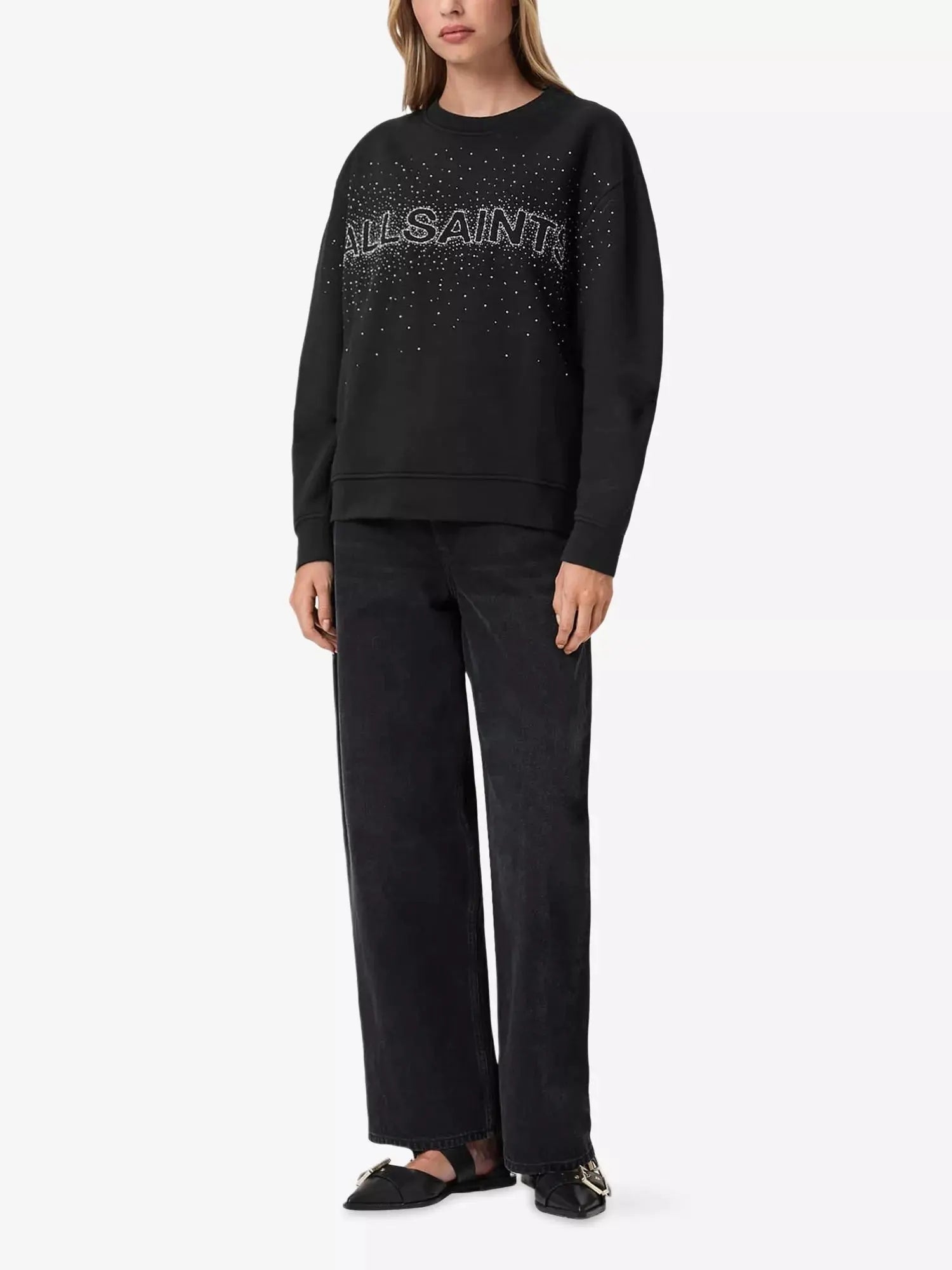 Women's Sprinkle Etta Logo-Print Relaxed-Fit Sweatshirt AllSaints