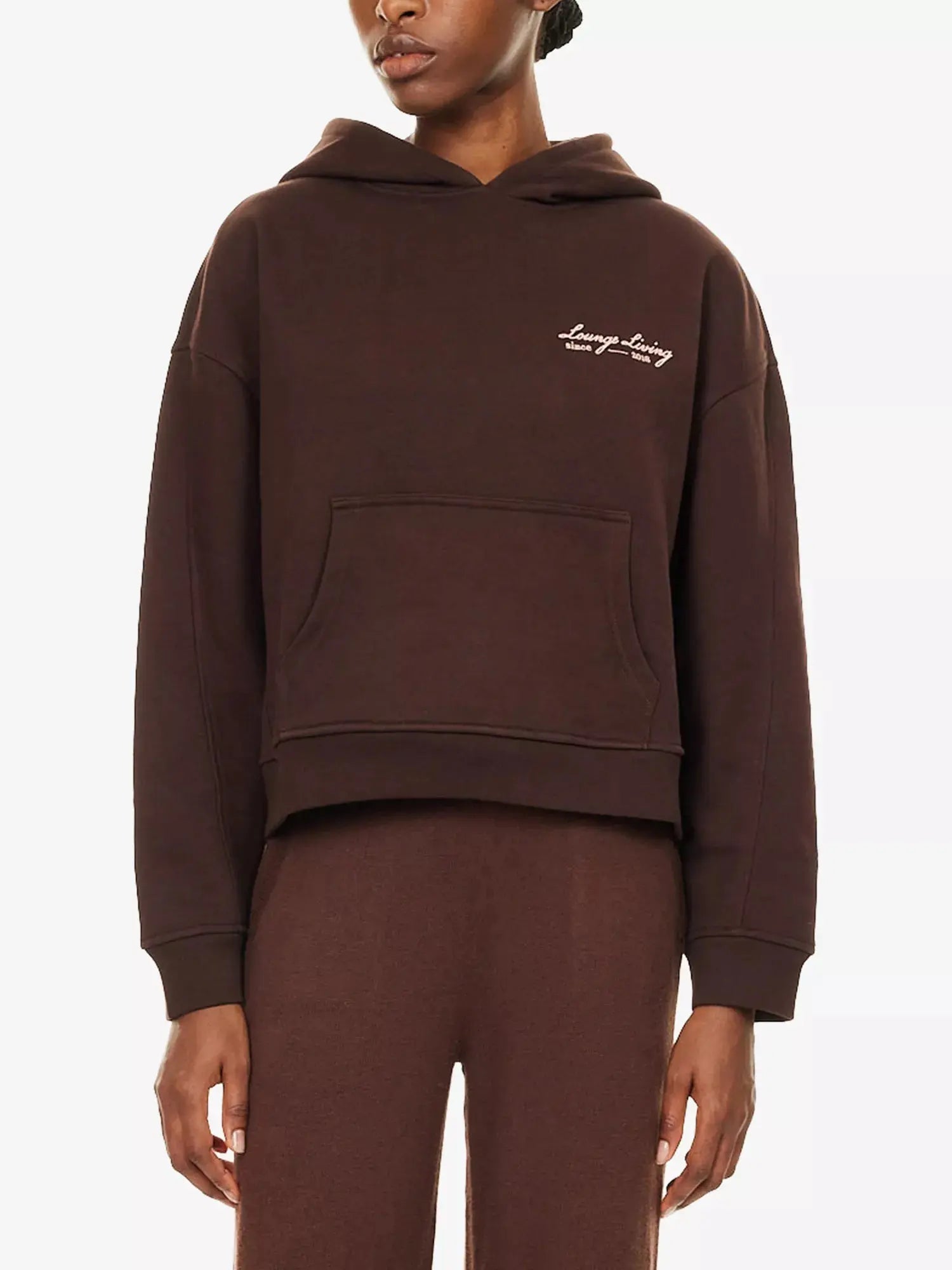 Women's Logo-Embroidery Cotton-Jersey Hoody Lounge Underwear