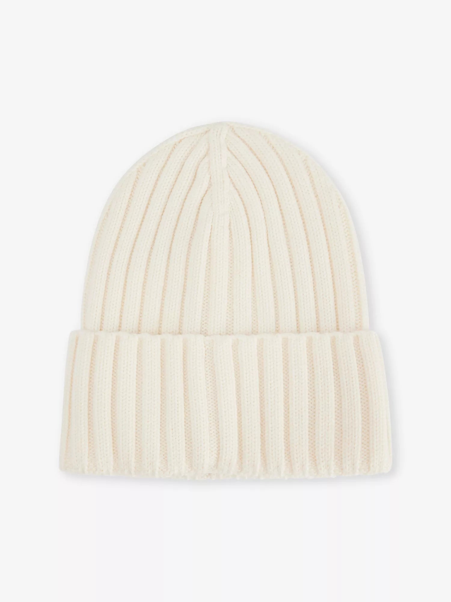 Brand-appliqué ribbed wool knitted beanie