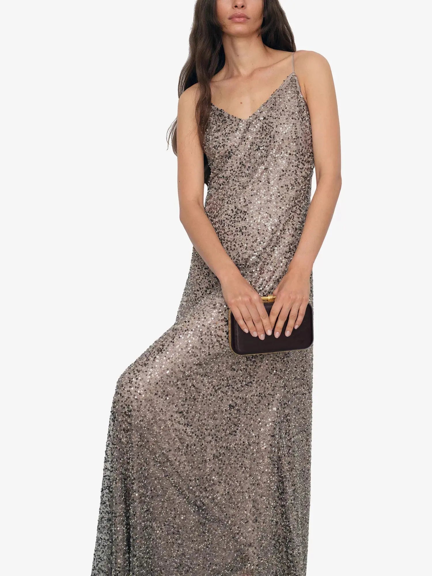 Women's Faye Embellished Sequin Maxi Gown Reiss