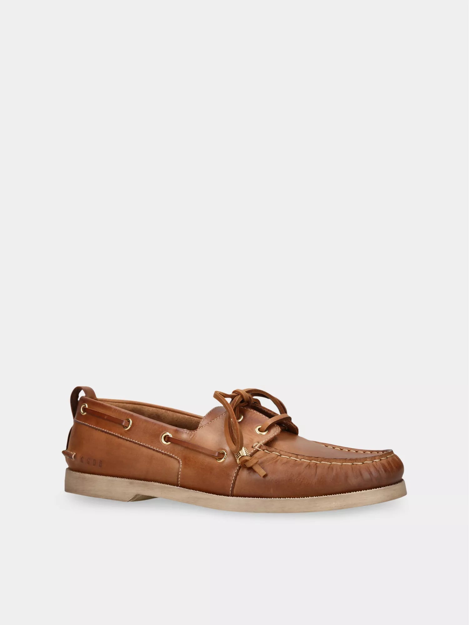 Men's Logo-Embossed Leather Boat Shoes Golden Goose
