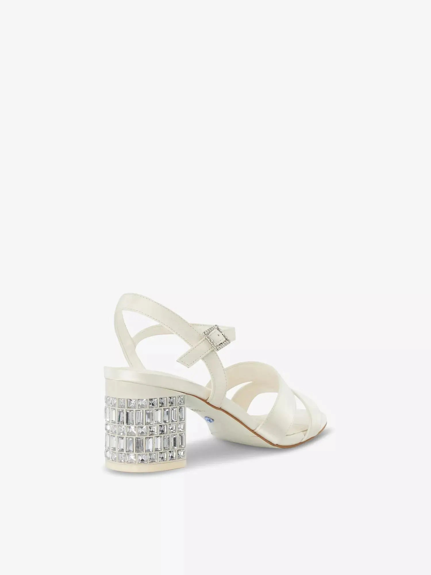 Women's Bridal Matrimony crystal-embellished satin heeled sandals Dune