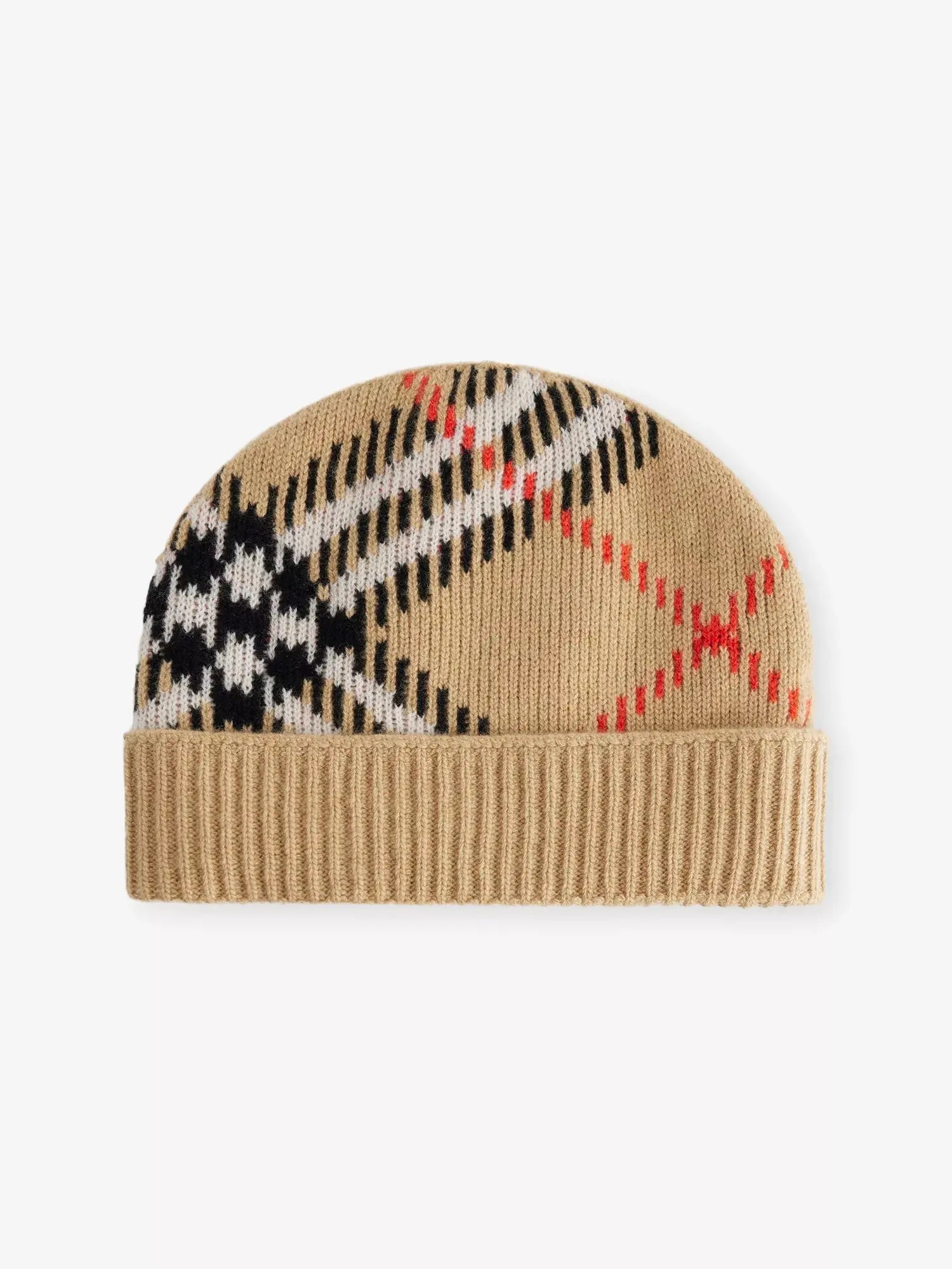 Women's Check Cashmere Blend Beanie Burberry