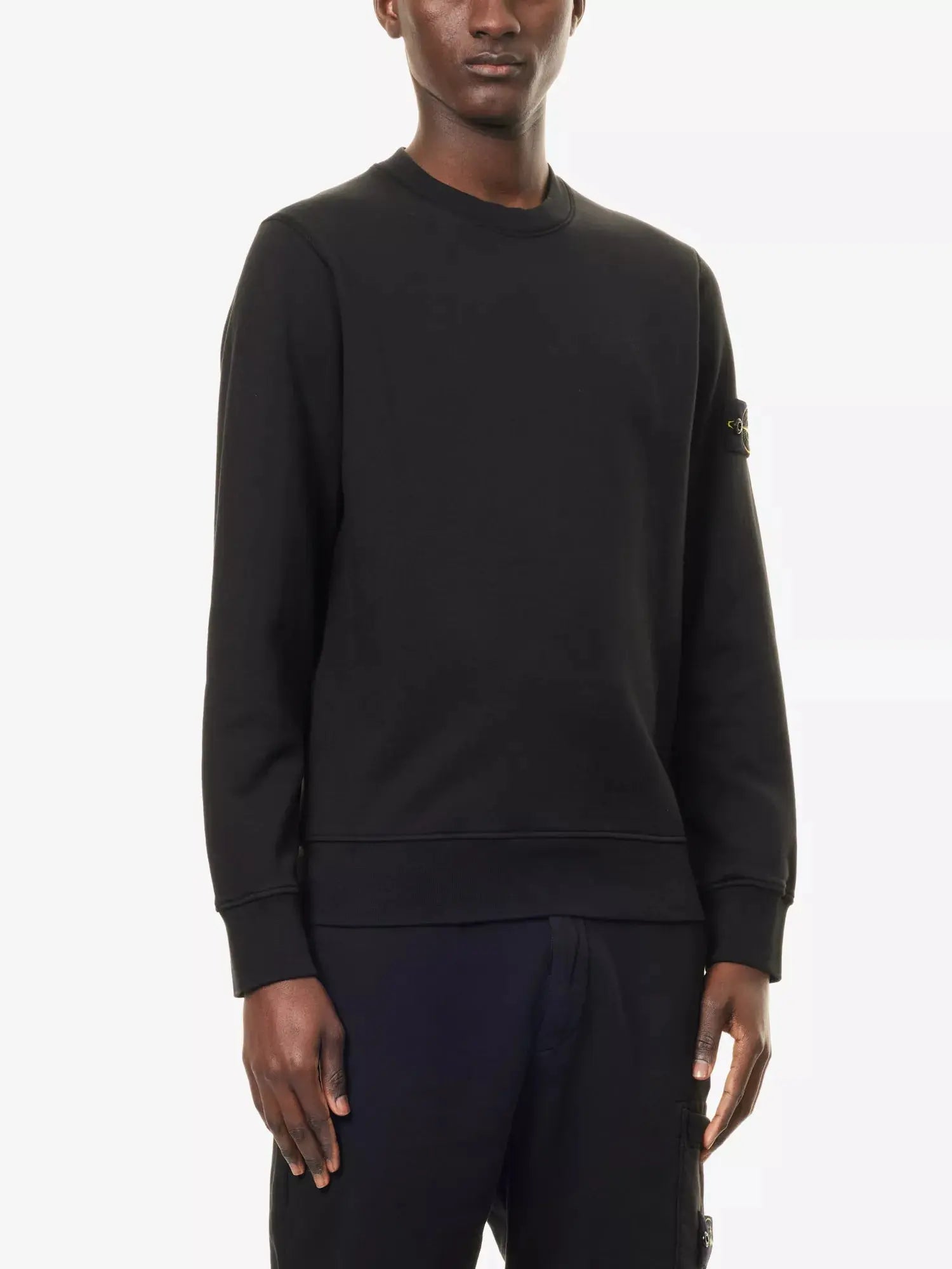 Men's Crewneck Brand-Badge Cotton-Jersey Sweatshirt Stone Island