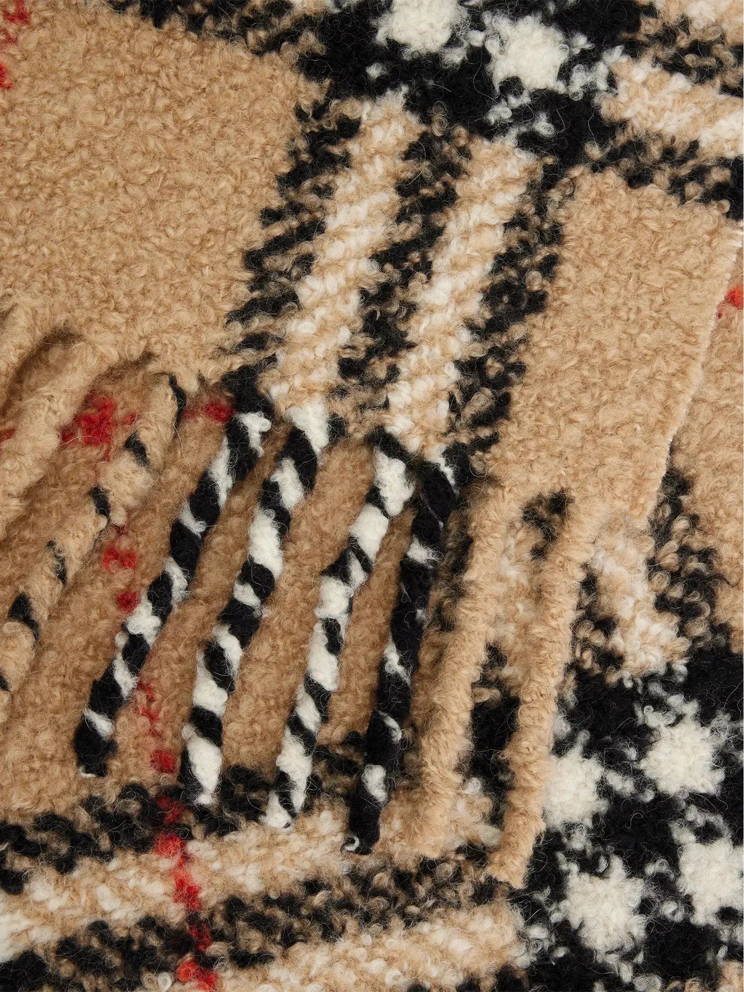 Women's Check-Bouclé Wool-Alpaca Blend Scarf Burberry