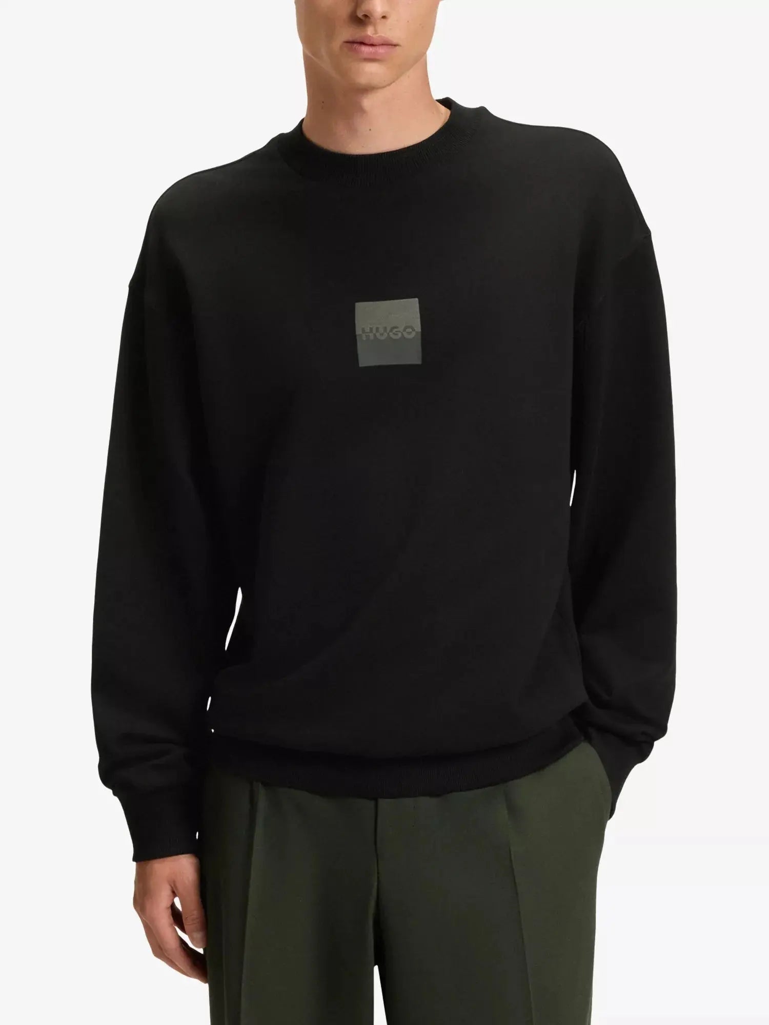 Men's Brand-Print Regular-Fit Cotton Sweatshirt HUGO