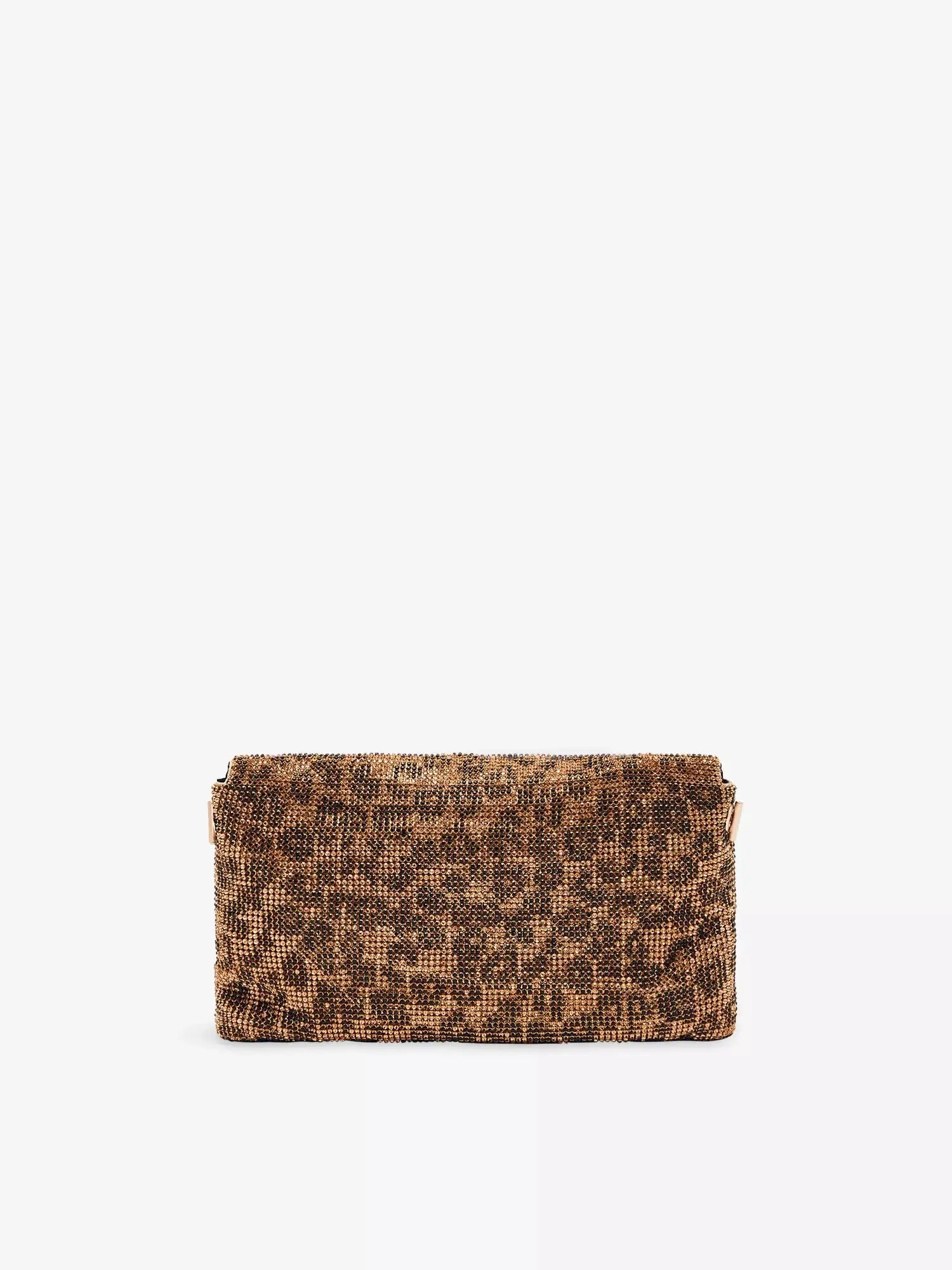 Women's Soho Leopard-Print Woven Shoulder Bag Reiss