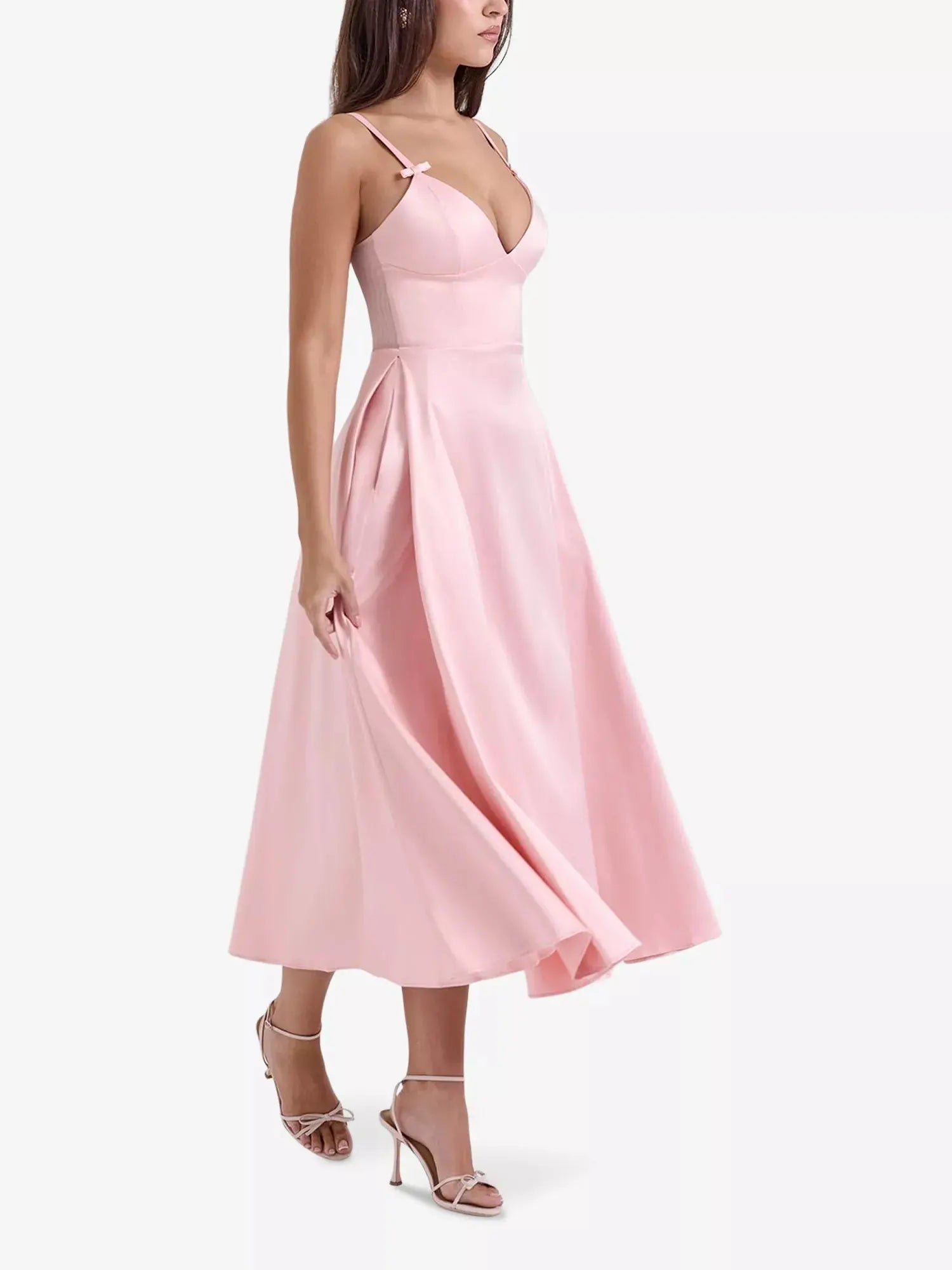 Women's Tiffany bow tie-embellished satin midi dress House of CB