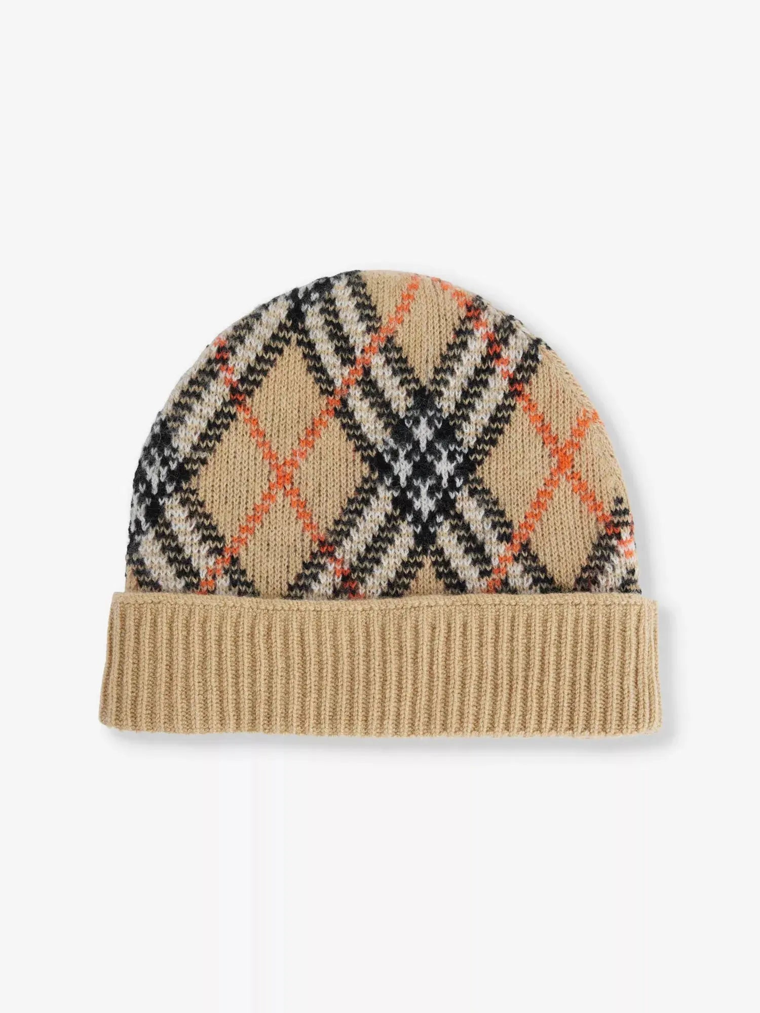 Women's Check-print ribbed cashmere-blend beanie Burberry
