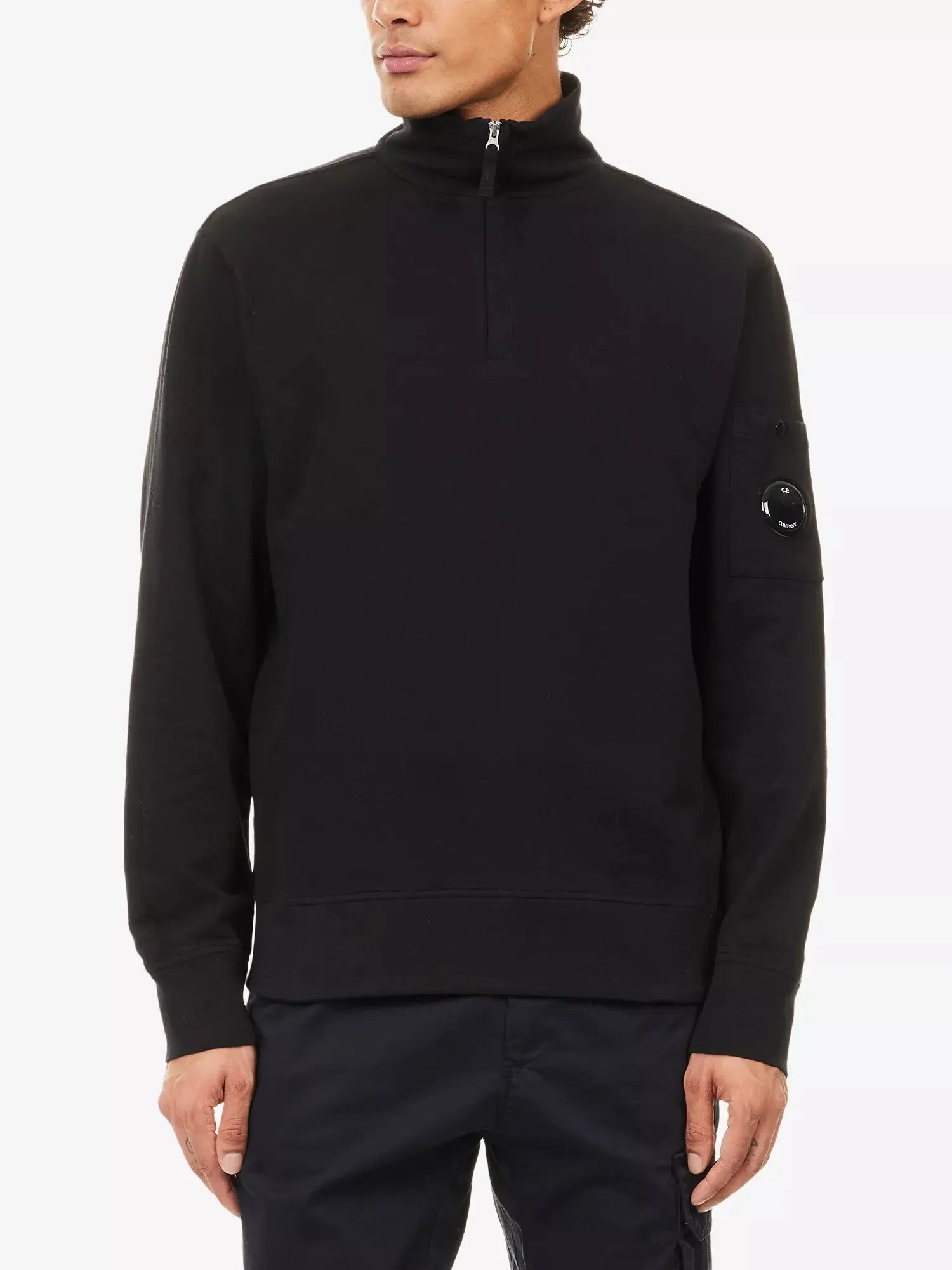 Men's Logo-Patch Half-Zip Cotton Jumper CP Company