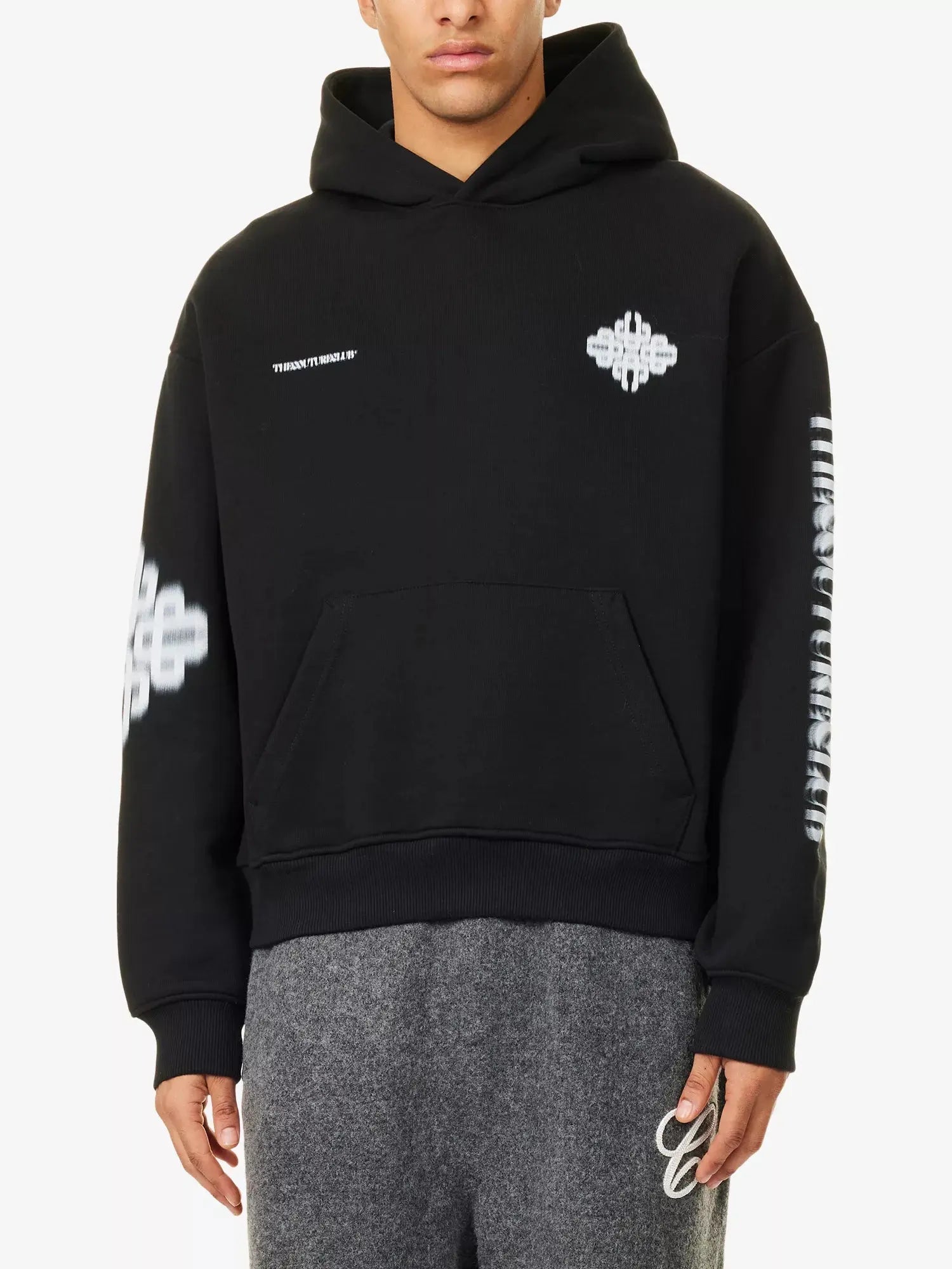 Men's Motion Blurred-Emblem Cotton-Jersey Hoodie The Couture Club