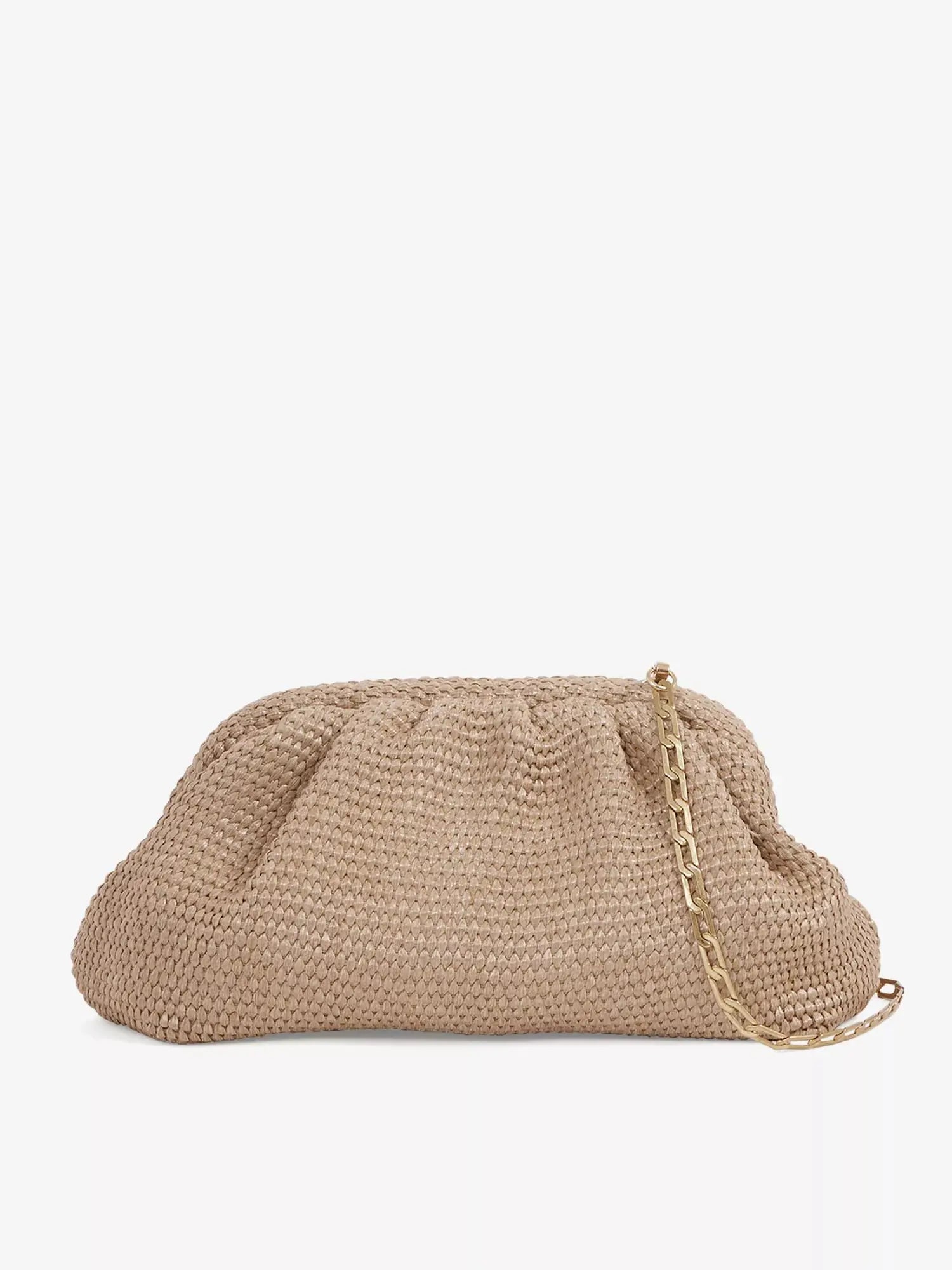 Women's Gia raffia clutch bag Reiss
