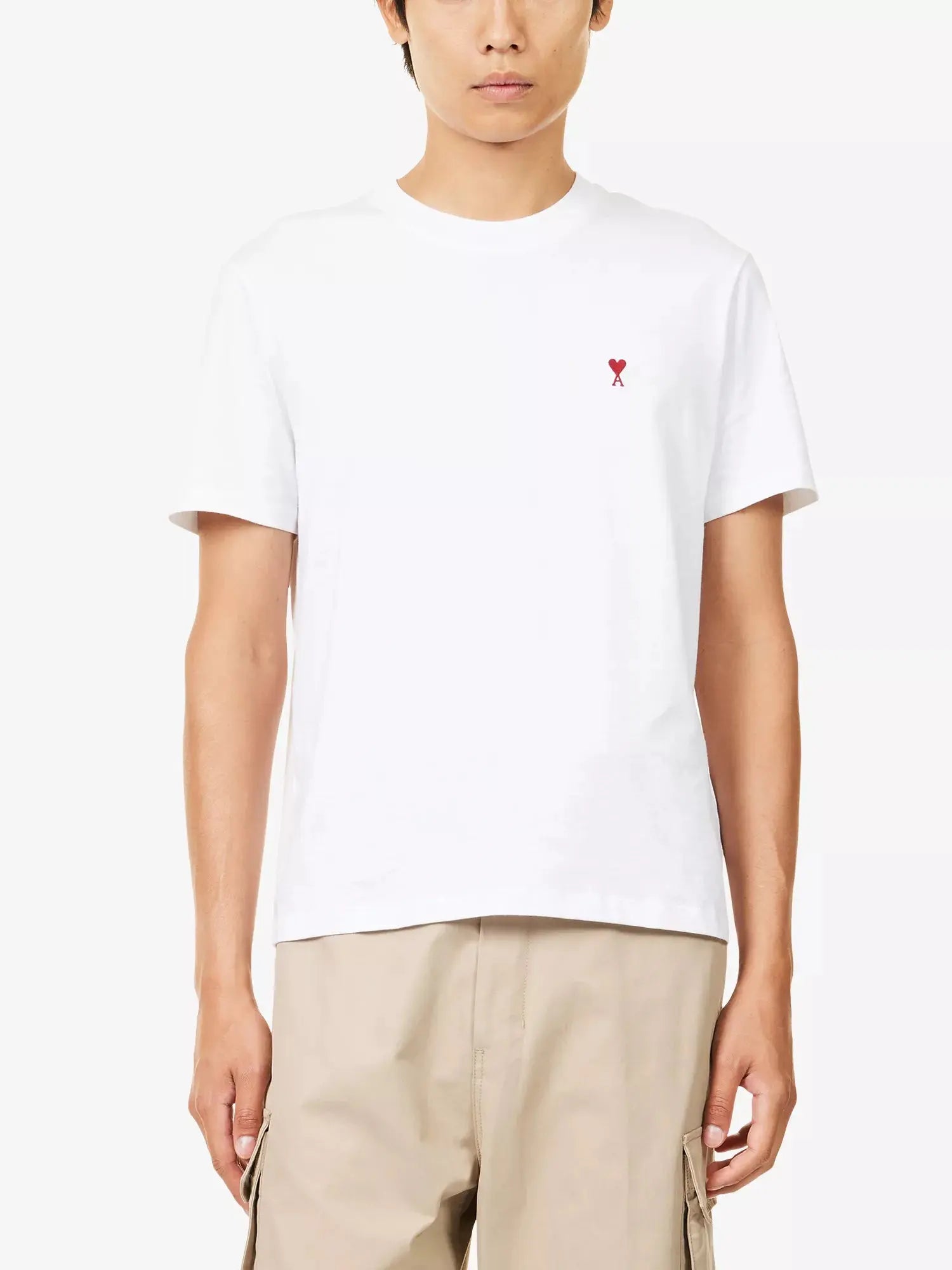 Men's Regular-Fit Embroidered-Logo Cotton-Jersey T-shirt Ami Paris