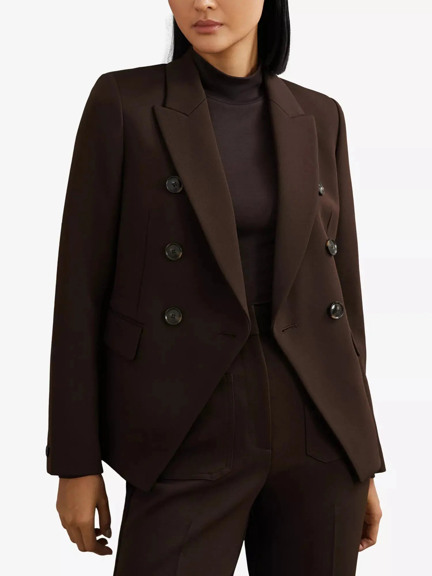 Women's Priya Double-Breasted Woven Blazer Reiss