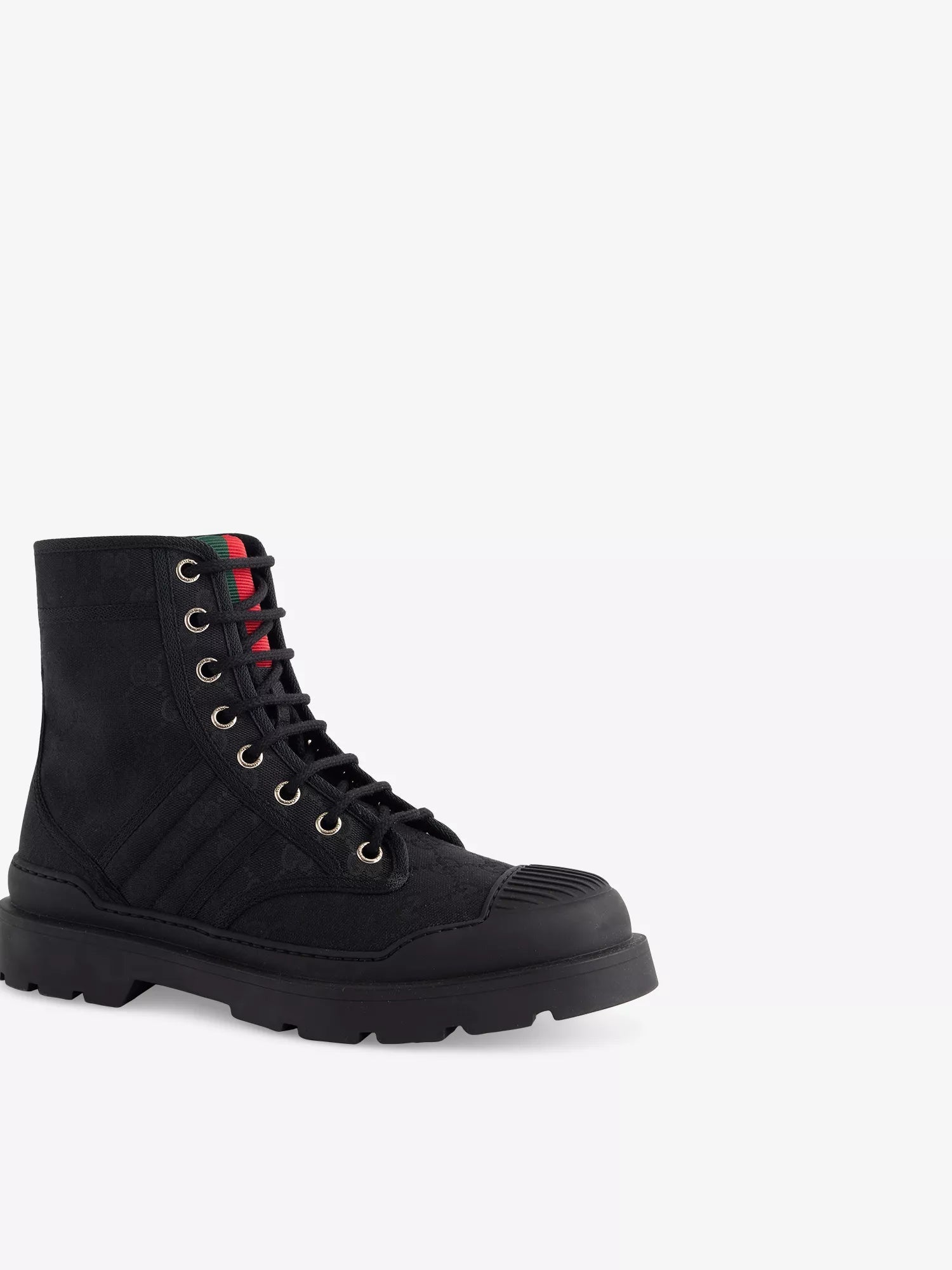 Men's Web monogram canvas boots Gucci