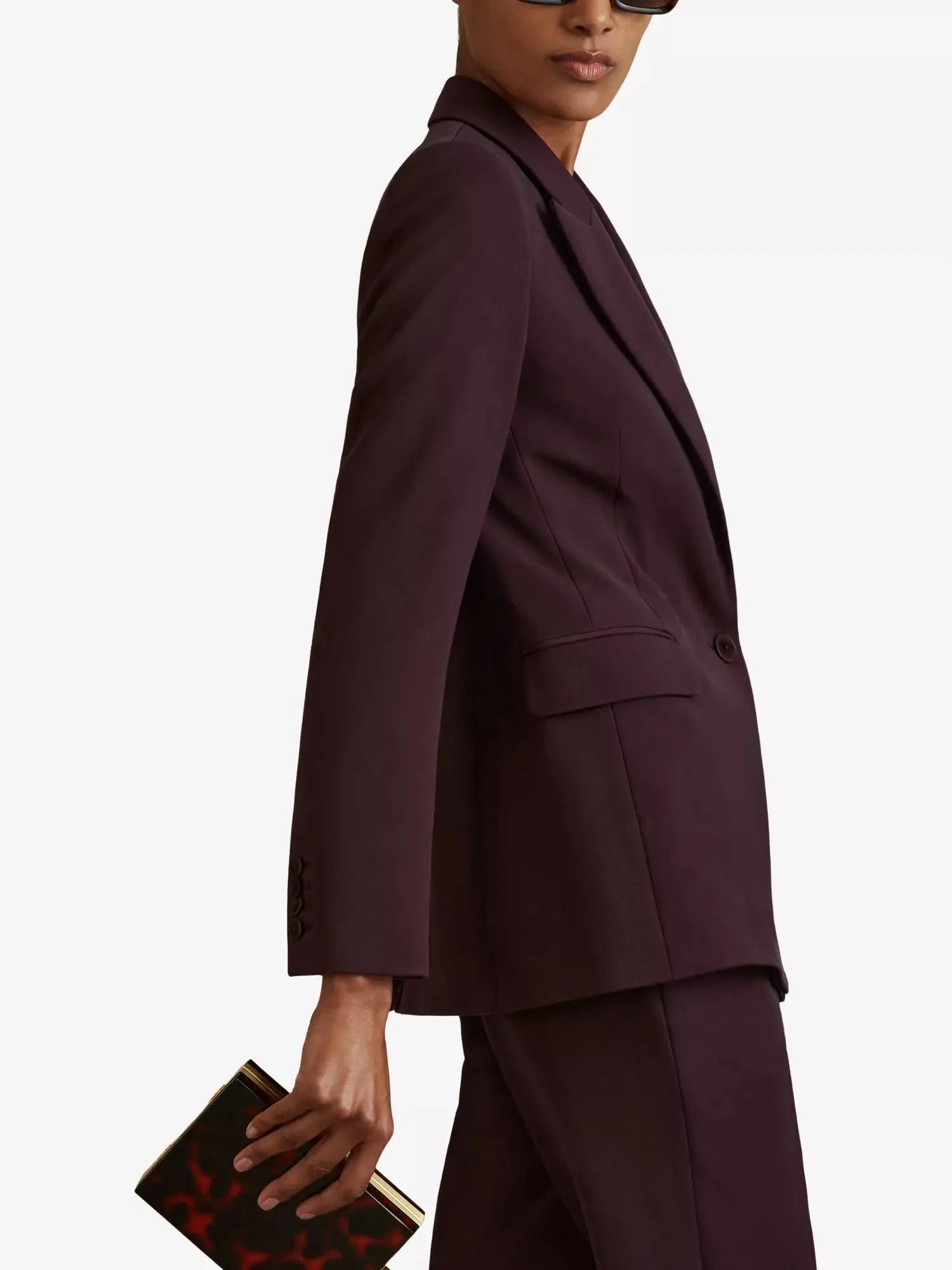 Women's Gabi single-breasted stretch-woven blazer Reiss