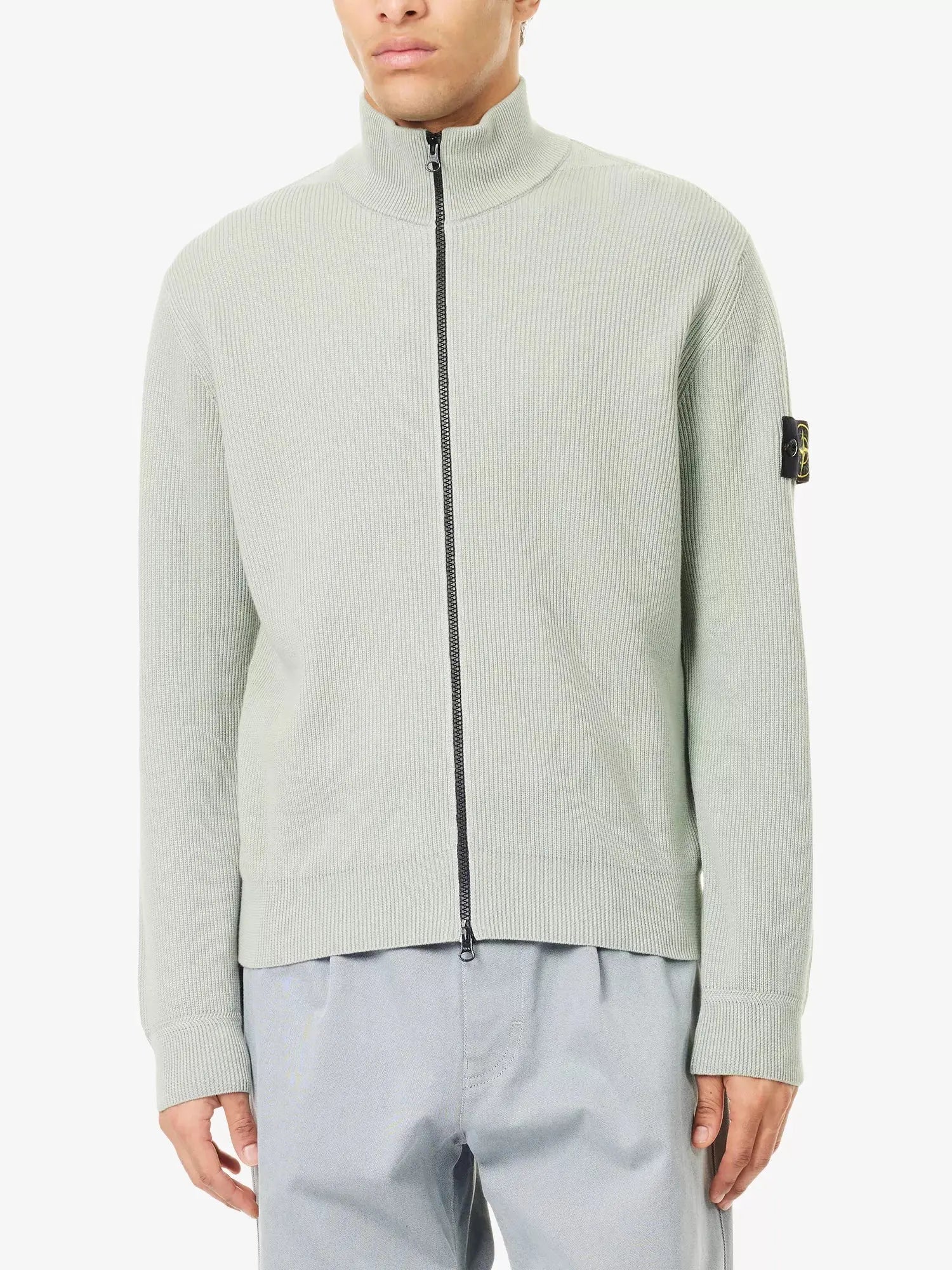 Men's Ribbed High-Neck Cotton-Knit Jumper Stone Island