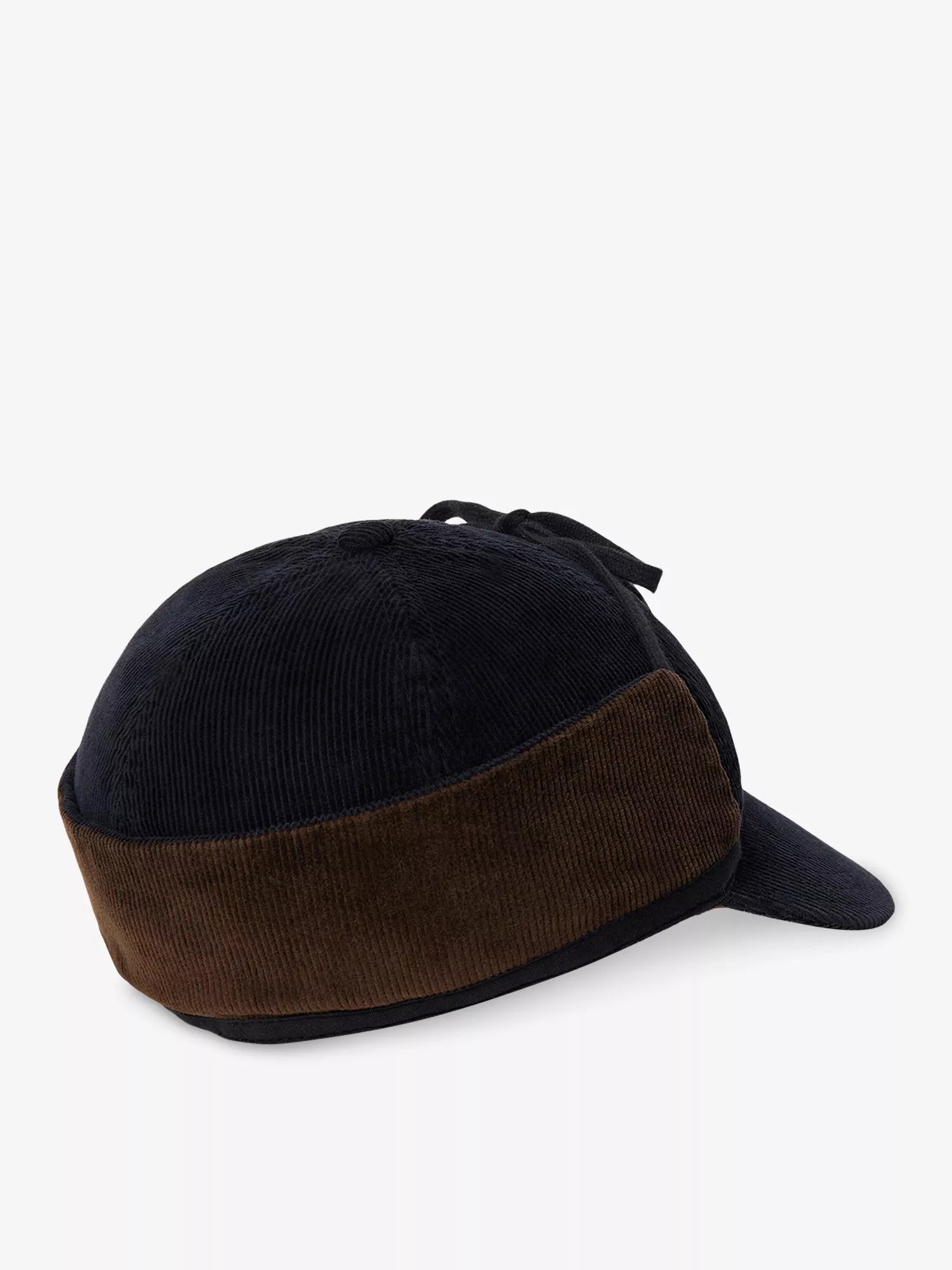 Branded-Patch Earflap Corduroy Cap