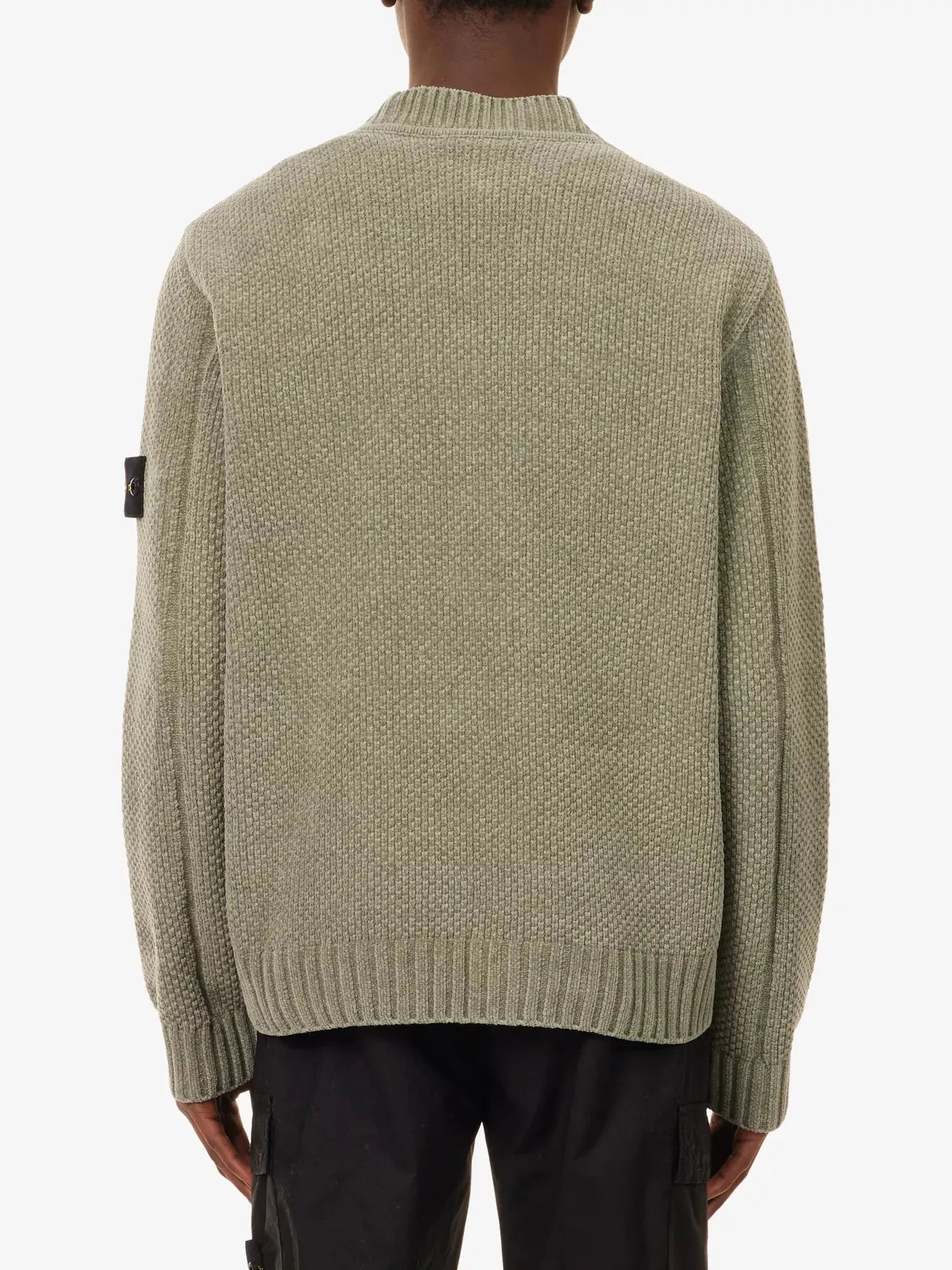 Men's Moss-Stitch Mock-Neck Cotton-Chenille Jumper Stone Island