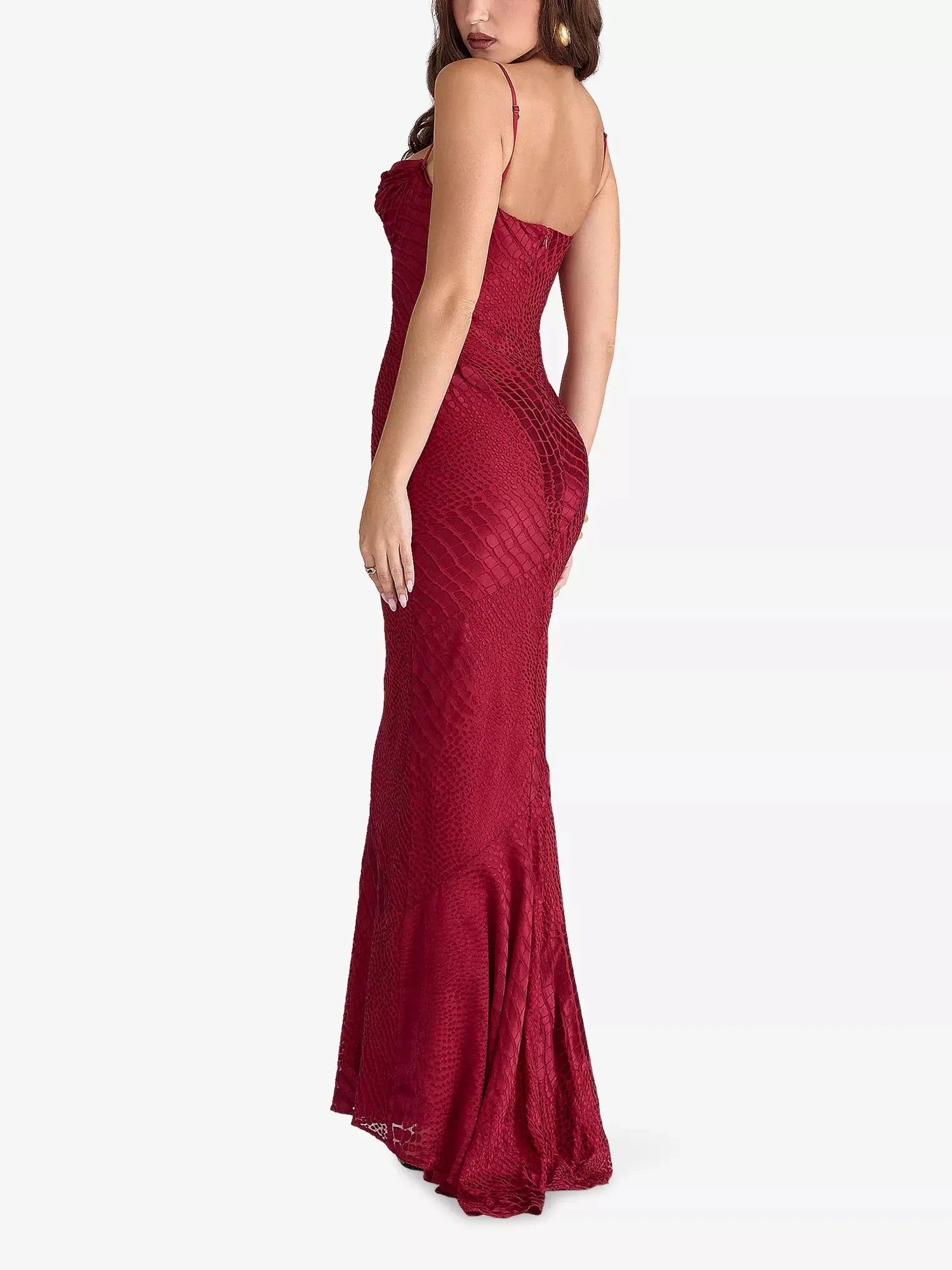 Women's Nalani Fishtail Satin Maxi Gown House of CB
