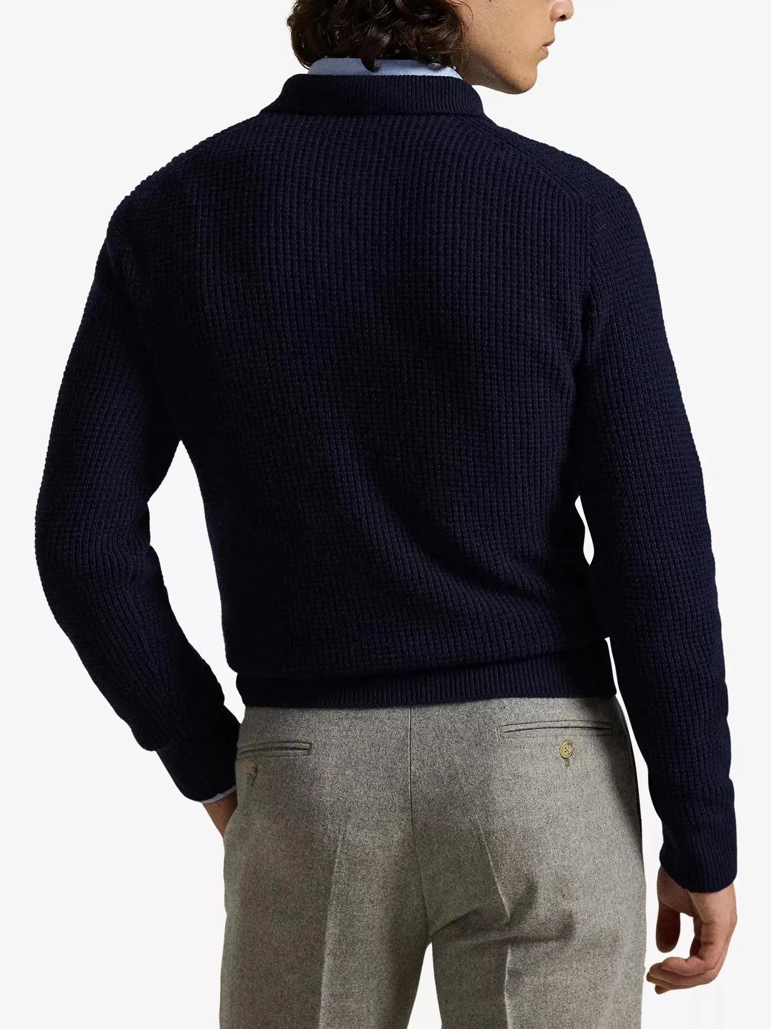 Men's Textured Polo-Collar Wool-Cotton Jumper Polo Ralph Lauren