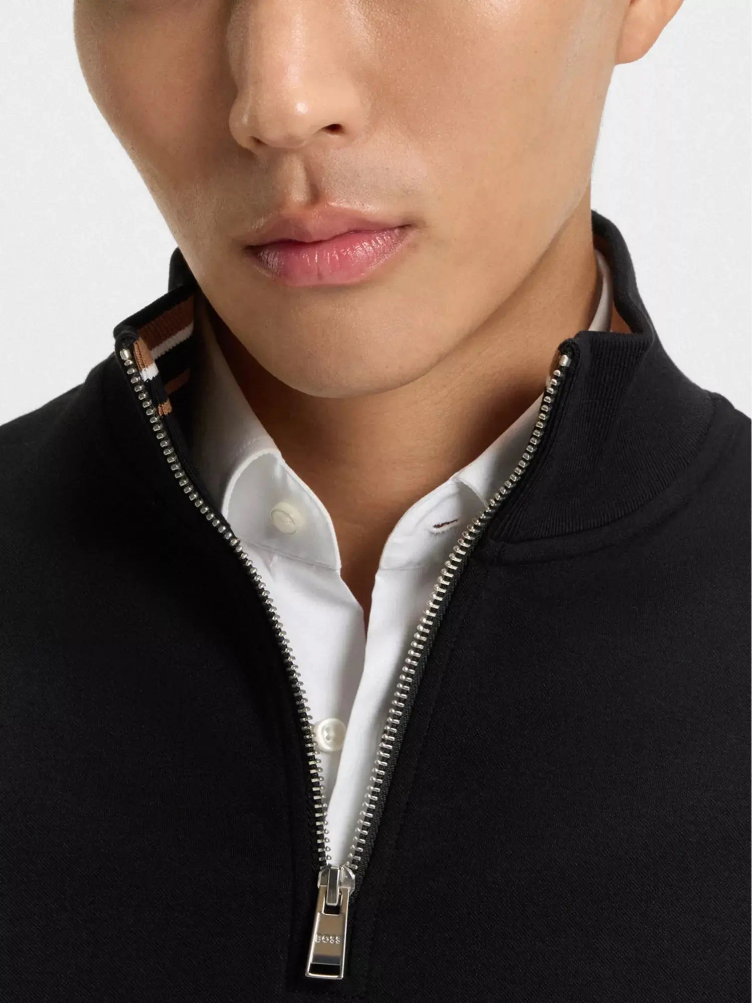 Men's High-Neck Long-Sleeves Cotton-Jersey Sweatshirt Boss
