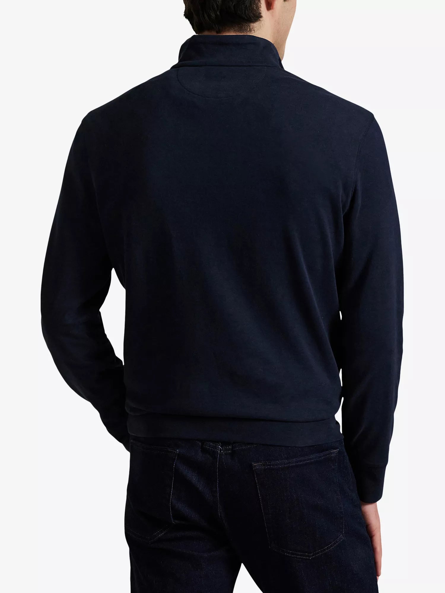 Brand-Embroidered Half-Zip Cotton-Blend Sweatshirt