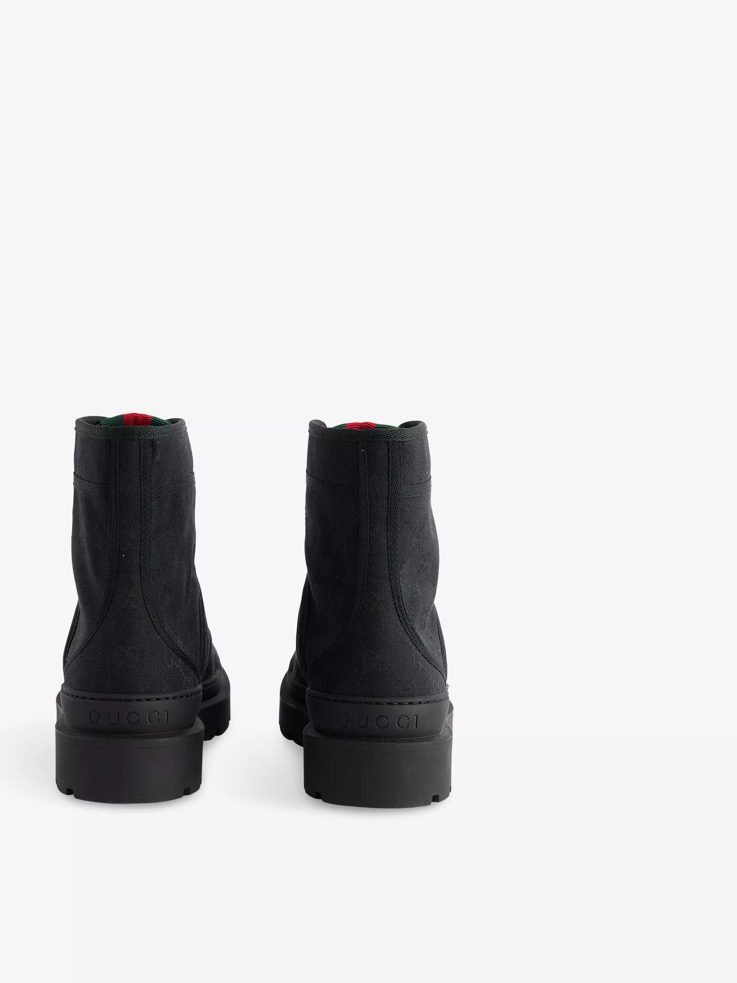 Men's Web monogram canvas boots Gucci