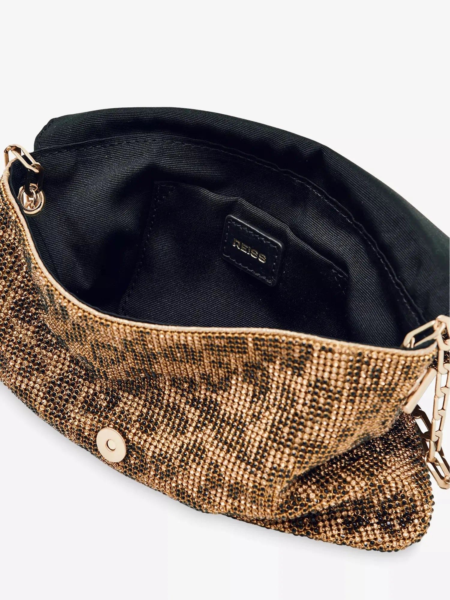 Women's Soho Leopard-Print Woven Shoulder Bag Reiss