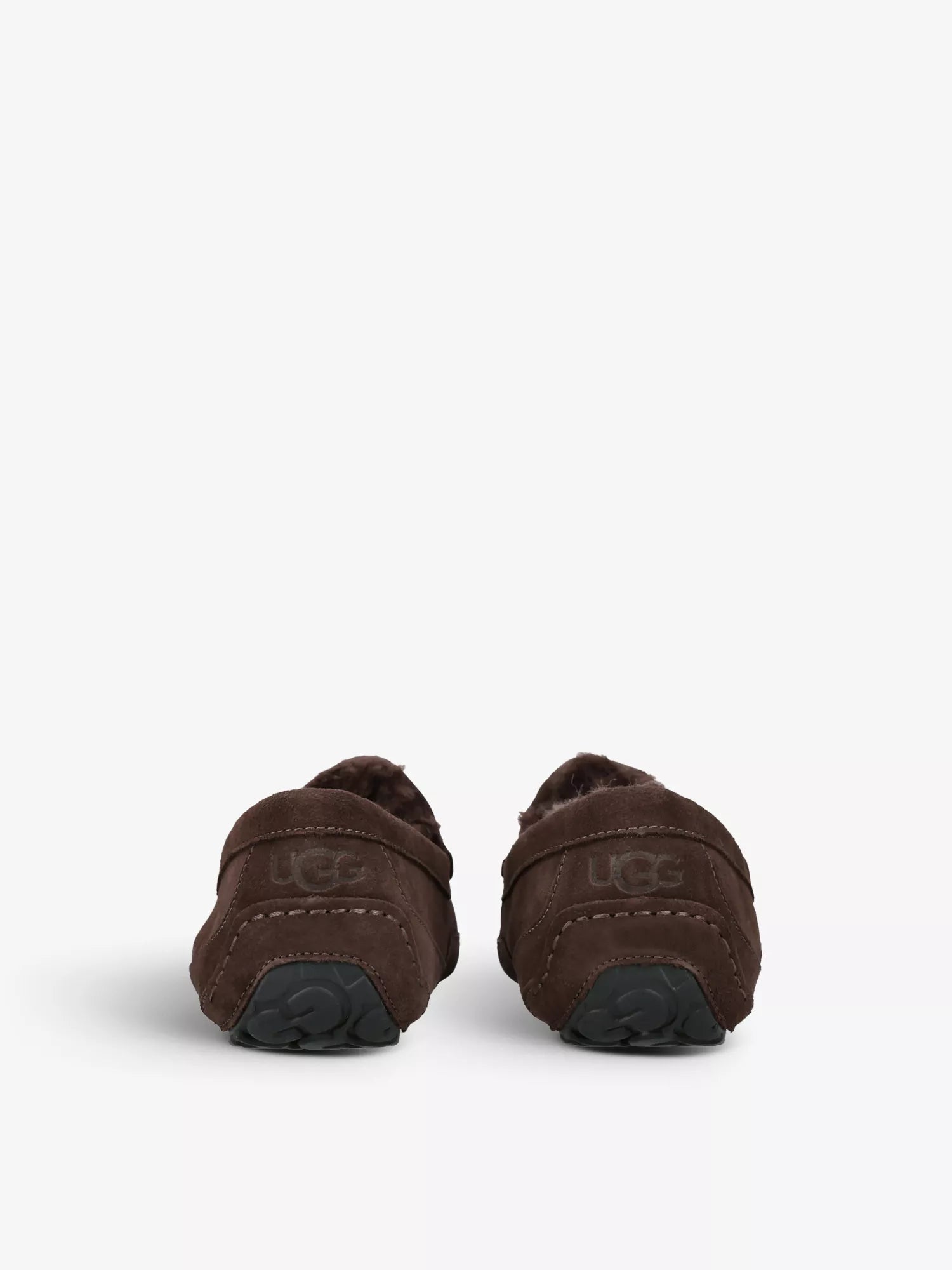 Ascot logo-embroidered suede and shearling slippers