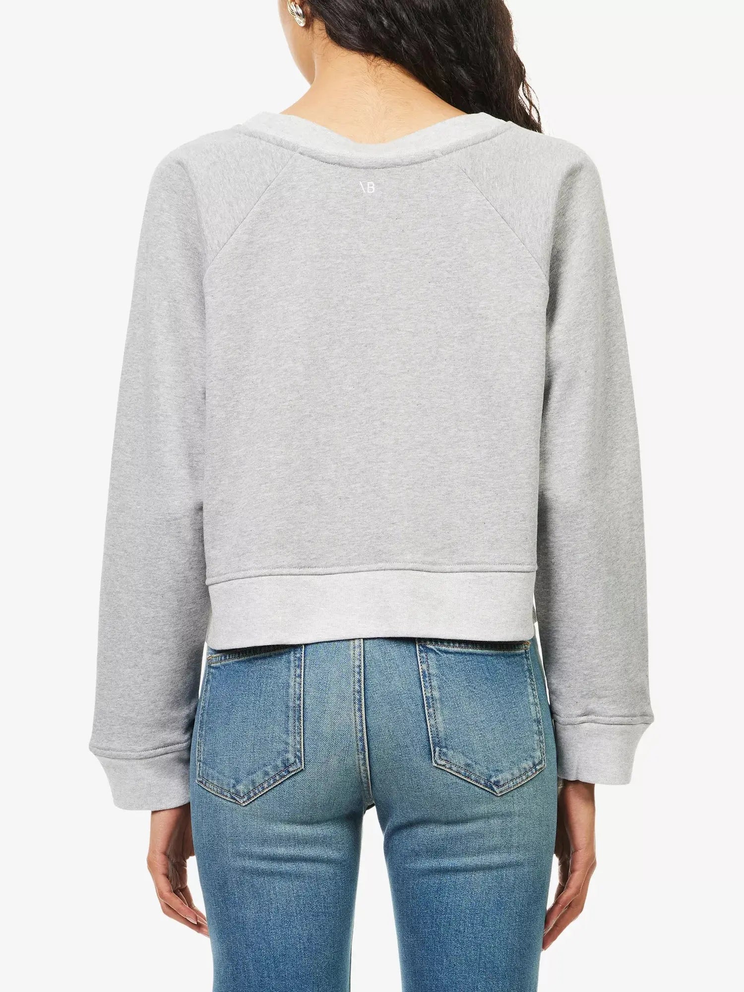 Women's Cropped Raglan-Sleeves Cotton-Blend Sweatshirt Victoria Beckham