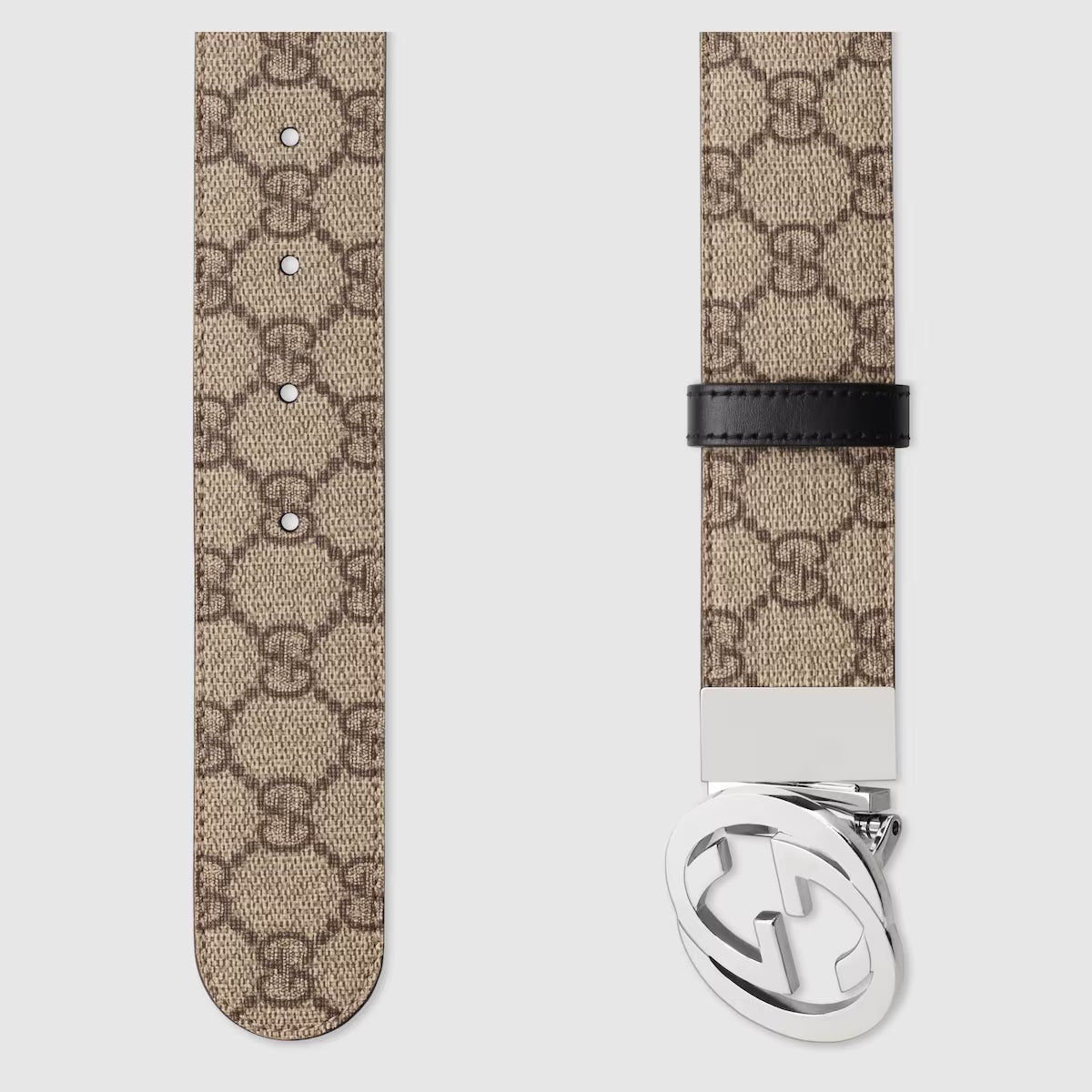Men's Reversible belt with Interlocking G buckle 3.7cm width Gucci