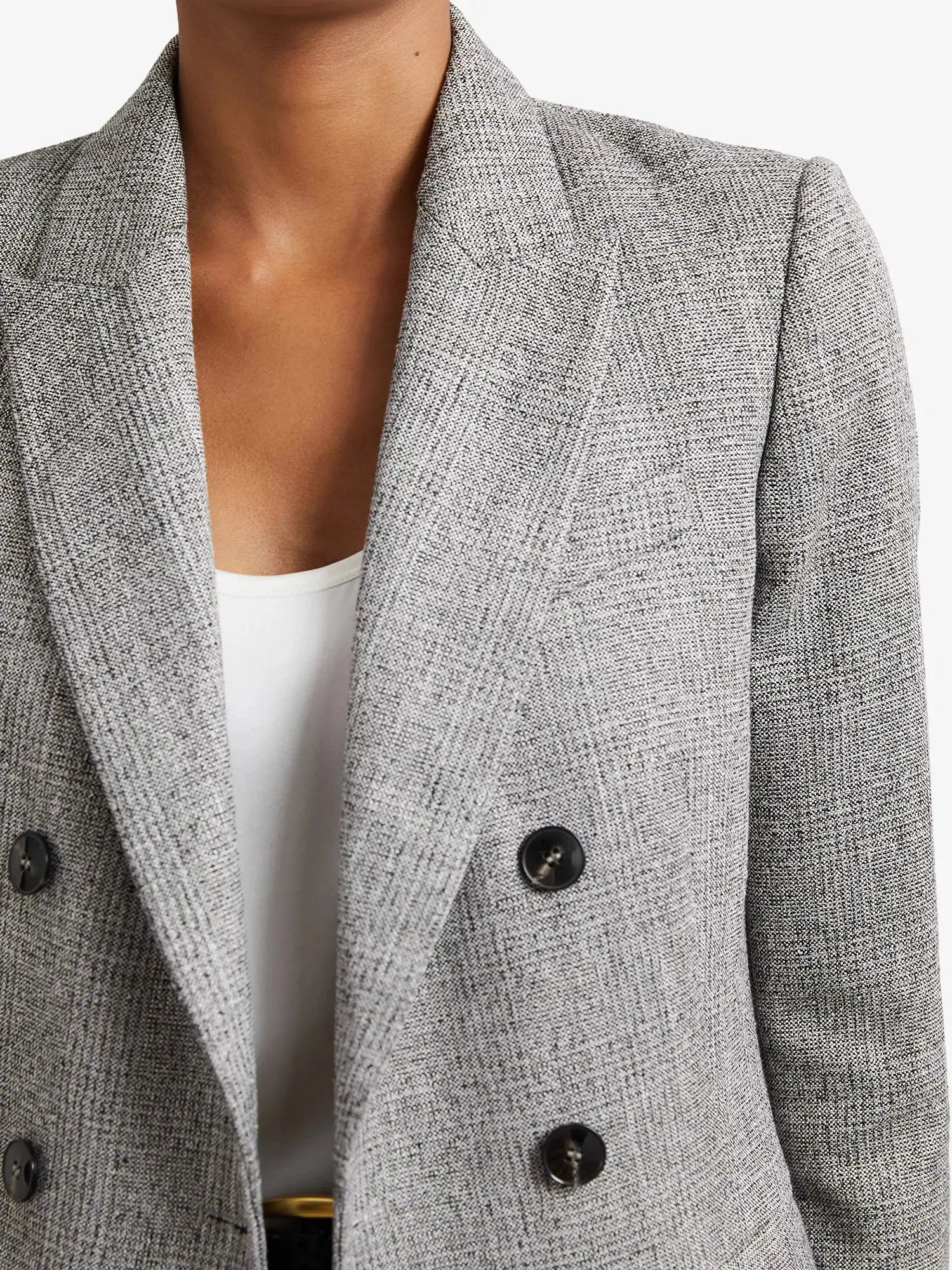Women's Darlton Double-Breasted Stretch-Woven Blazer Reiss