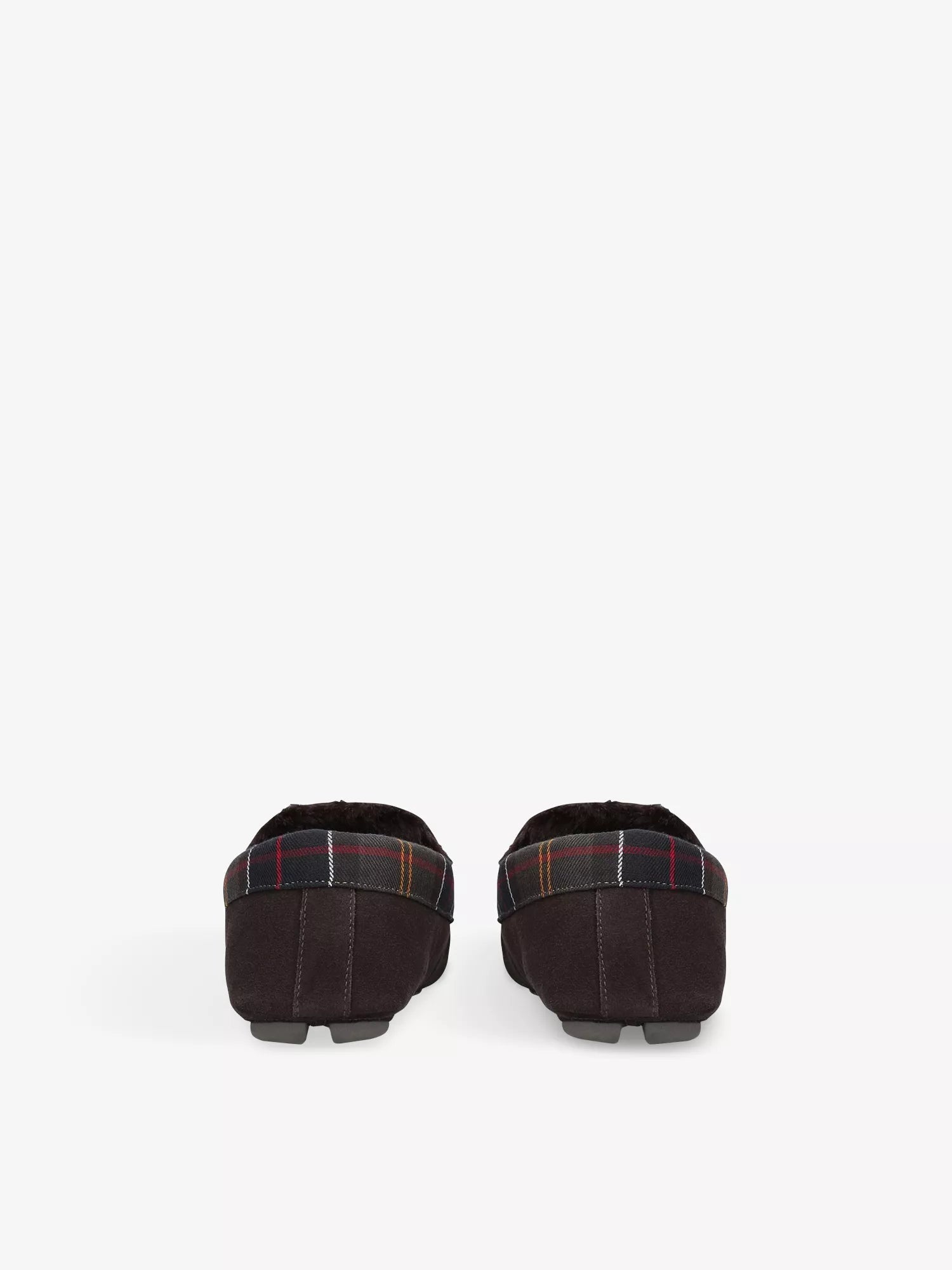 Men's Monty Faux-Shearling Lined Tartan-Check Suede Slippers Barbour