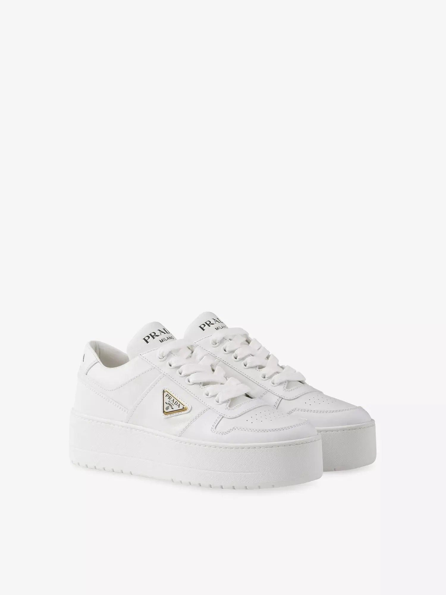 Women's Downtown Bold Leather Trainers Prada