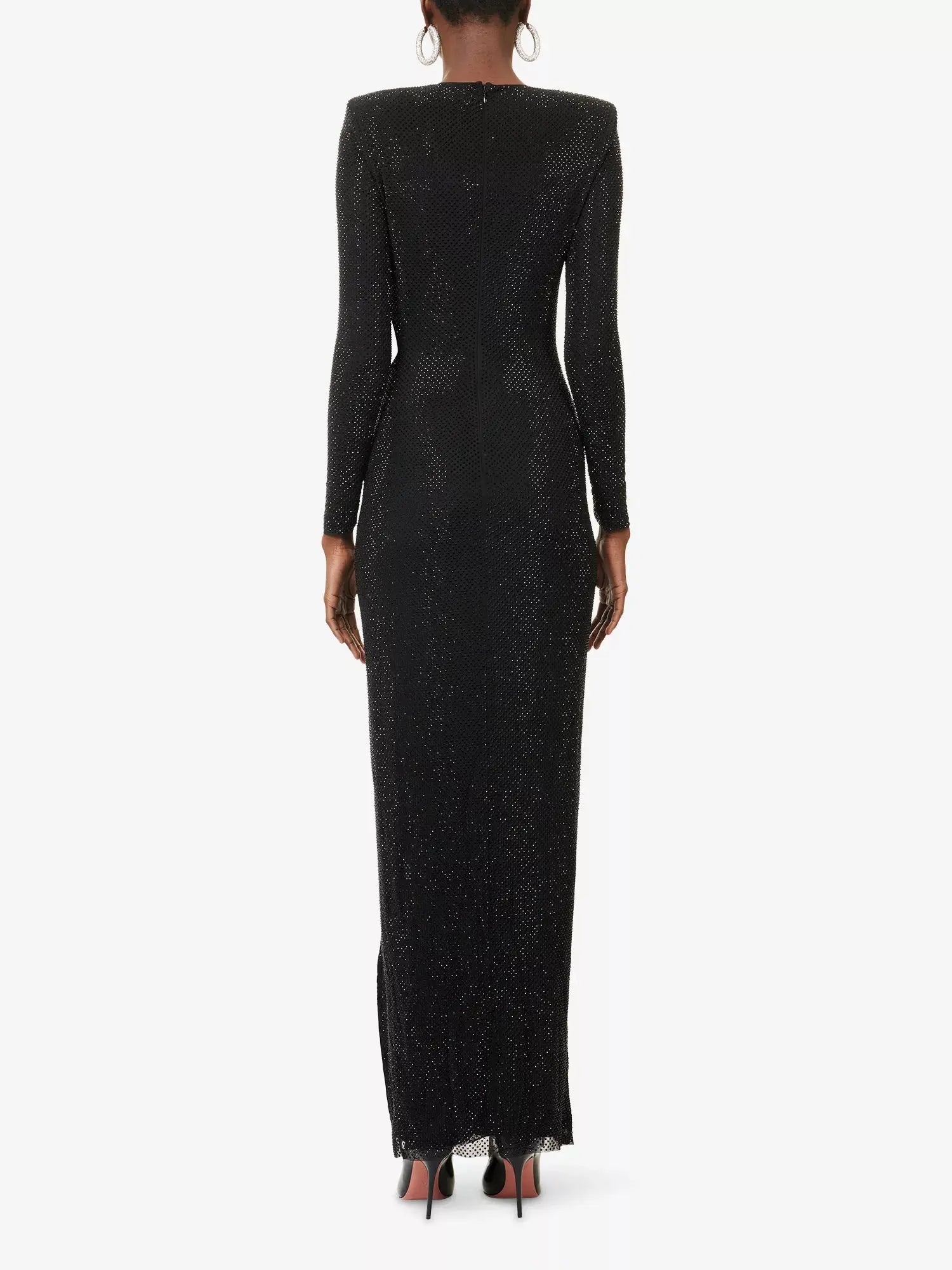 Women's Rhinestone-Embellished Cut-Out Stretch-Mesh Maxi Dress Self-Portrait